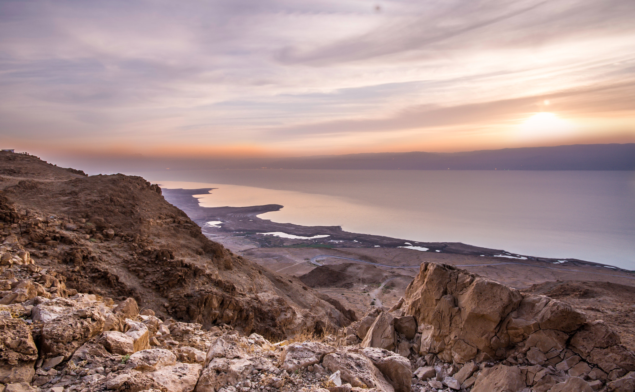 Canon EOS 1000D (EOS Digital Rebel XS / EOS Kiss F) + Sigma 10-20mm F4-5.6 EX DC HSM sample photo. Good morning dead sea photography