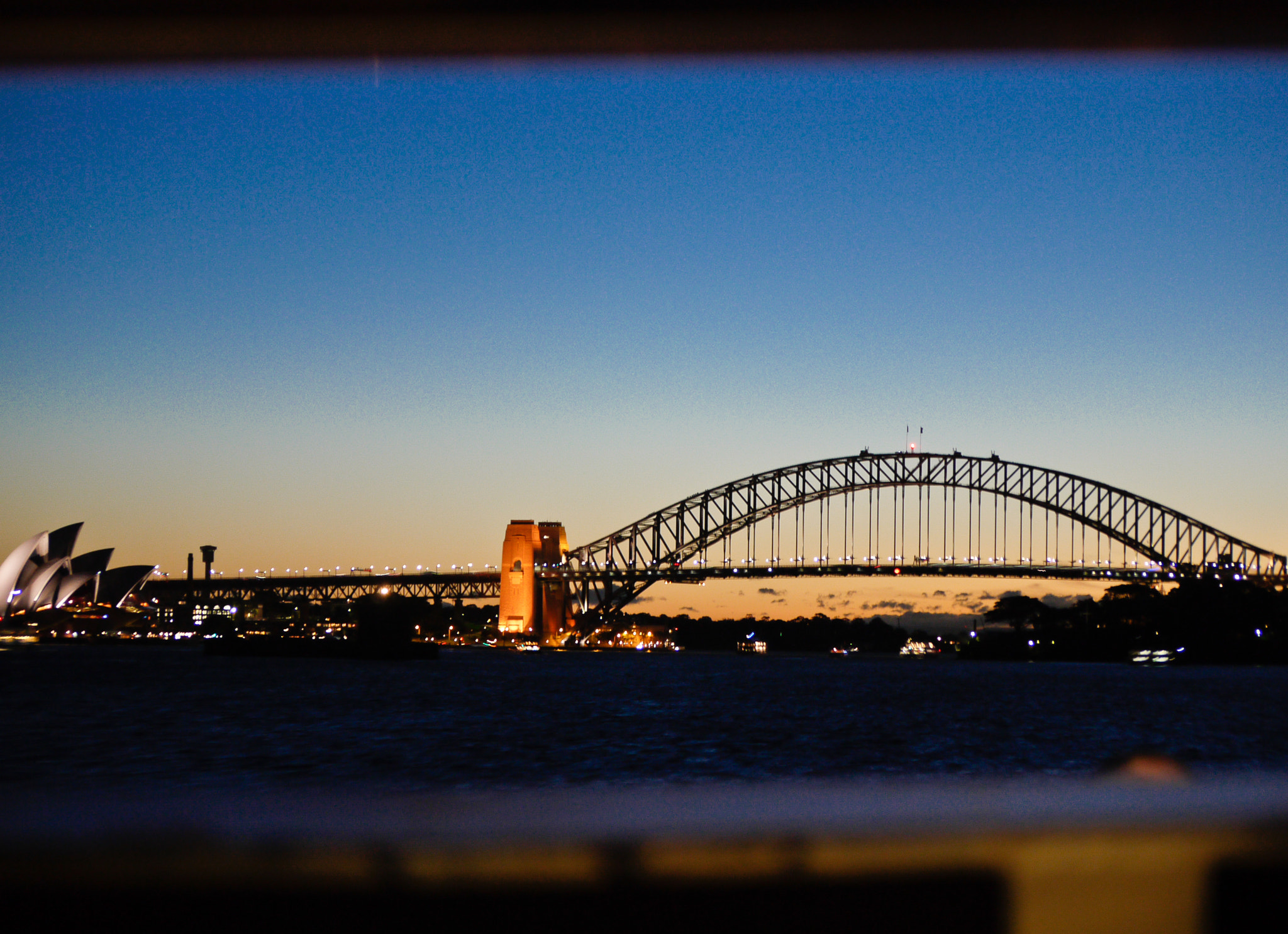 Panasonic Lumix G Vario 45-200mm F4-5.6 OIS sample photo. Sydney bridge at night photography