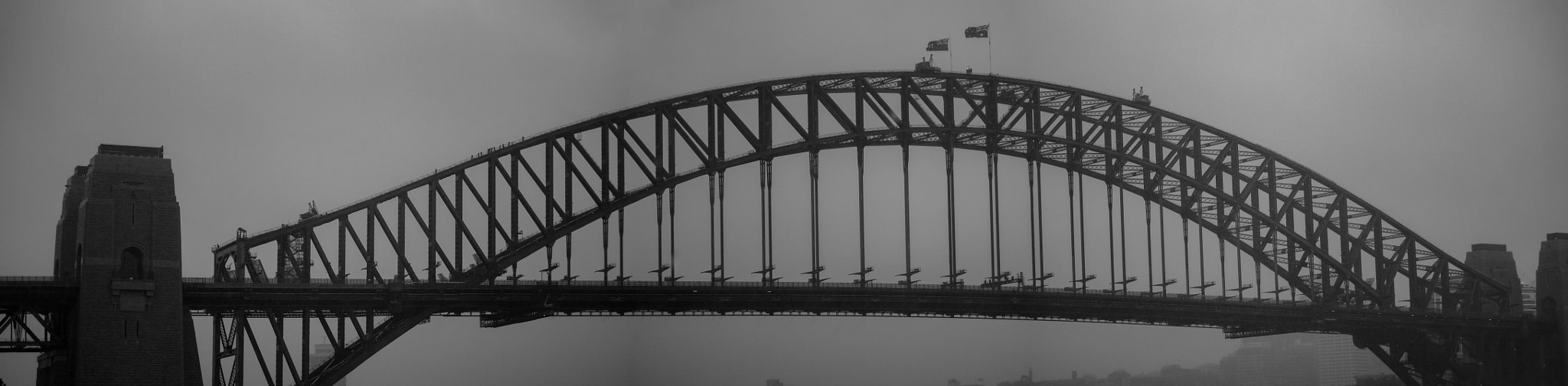 Panasonic Lumix G Vario 45-200mm F4-5.6 OIS sample photo. Sydney bridge storm photography