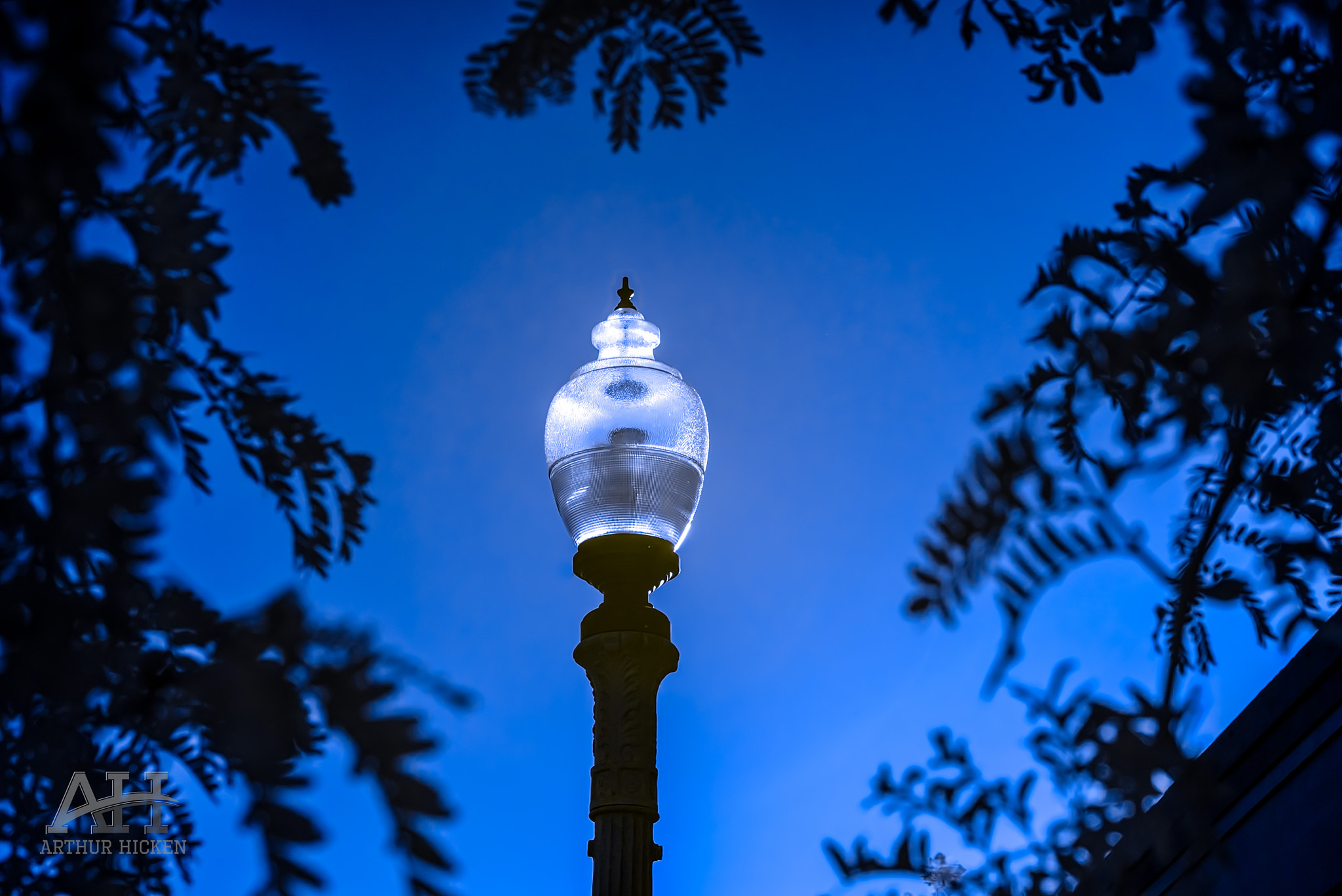 Sony a7S sample photo. Lamp post in ir blue photography