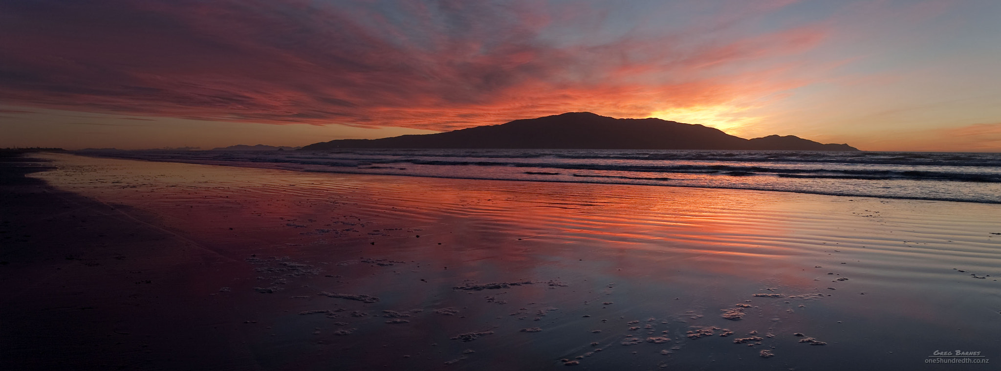 Canon EOS-1D sample photo. Sunset over kapiti island photography