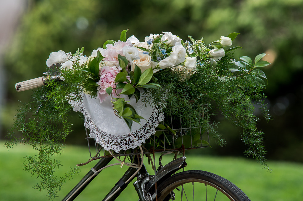 Sigma 70-200mm F2.8 EX DG Macro HSM II sample photo. Flowers in a bike basket photography