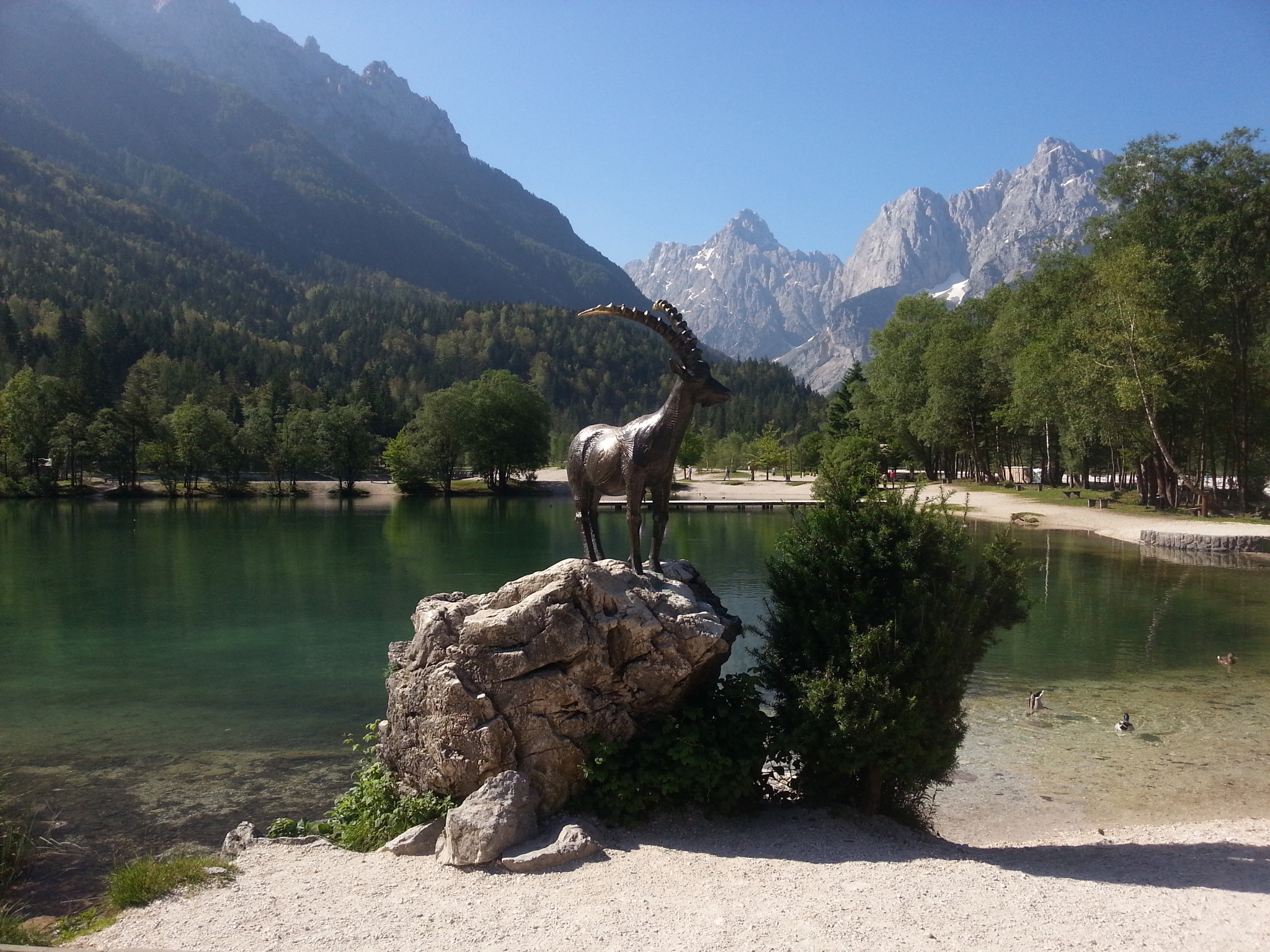Samsung GT-I8750 sample photo. Goat statue at bled lake photography