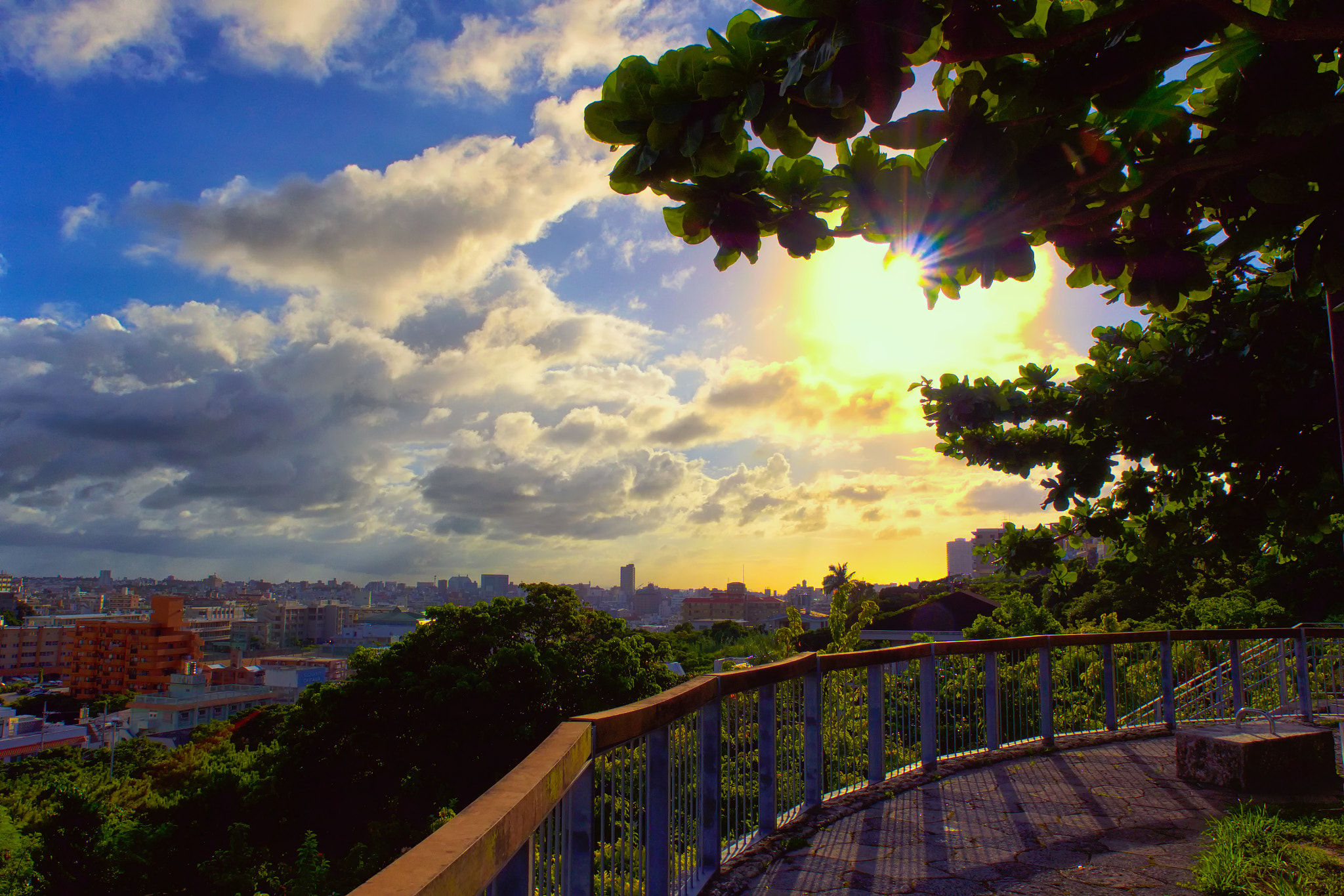 Panasonic Lumix DMC-GH3 + OLYMPUS DIGITAL 12-60mm Lens sample photo. Sunset views from okinawa park. photography