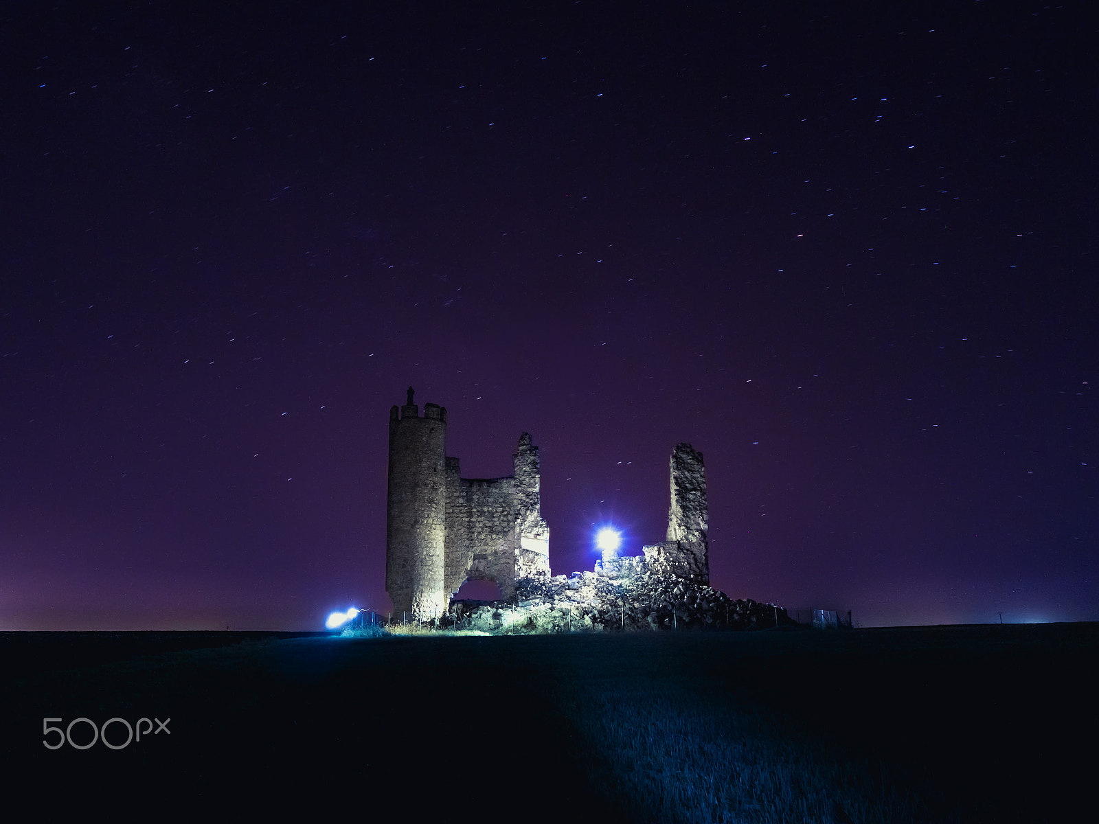 Panasonic Lumix DMC-GH3 sample photo. Caudilla castle ruins night in toledo spain photography