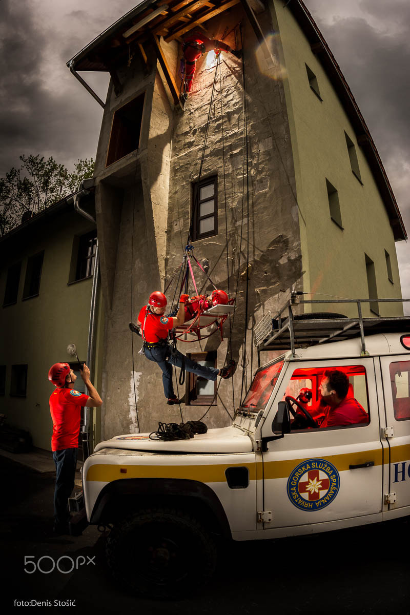 Nikon D7100 + Sigma 15mm F2.8 EX DG Diagonal Fisheye sample photo. Mountain rescuers photography