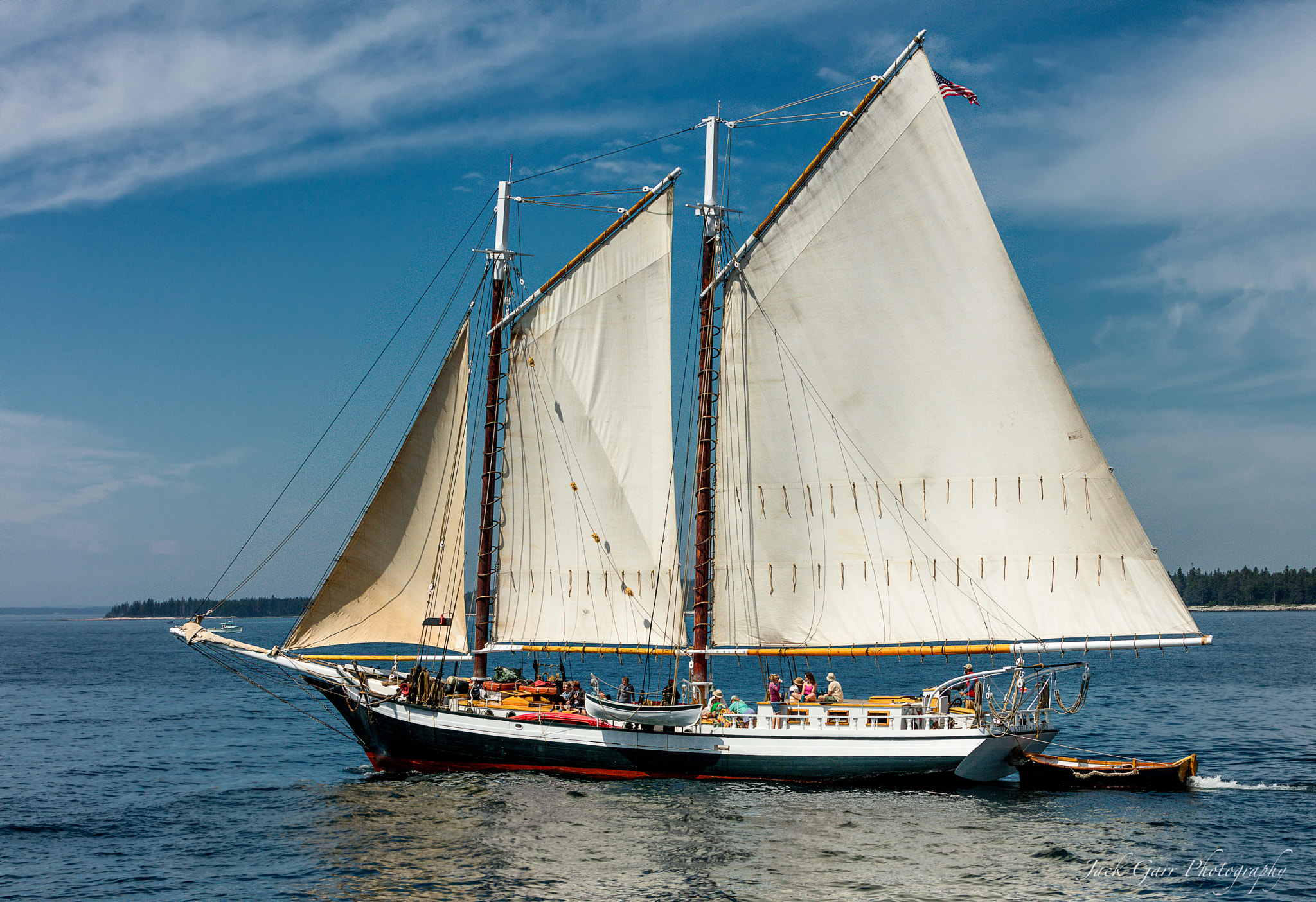 Canon EF 70-200mm F2.8L IS USM sample photo. Schooner leaving maine harbor photography