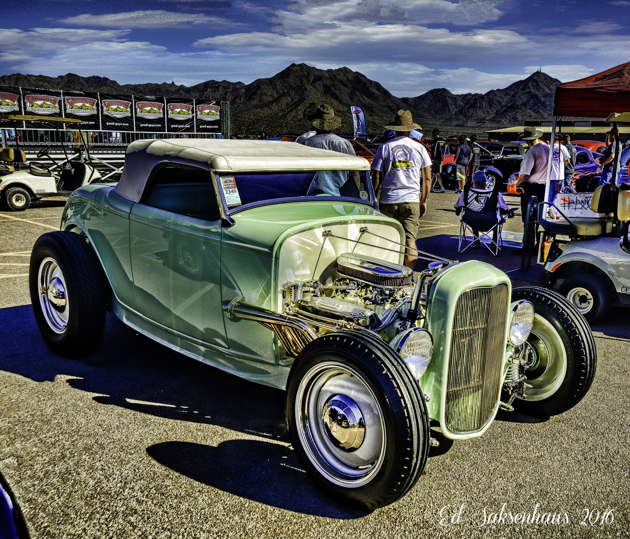 AF Zoom-Nikkor 24-120mm f/3.5-5.6D IF sample photo. Green hot rod photography