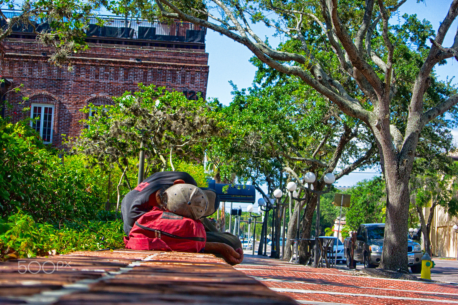 Nikon 1 J3 sample photo. Sleeping on hard times-saint petersburg, fl photography
