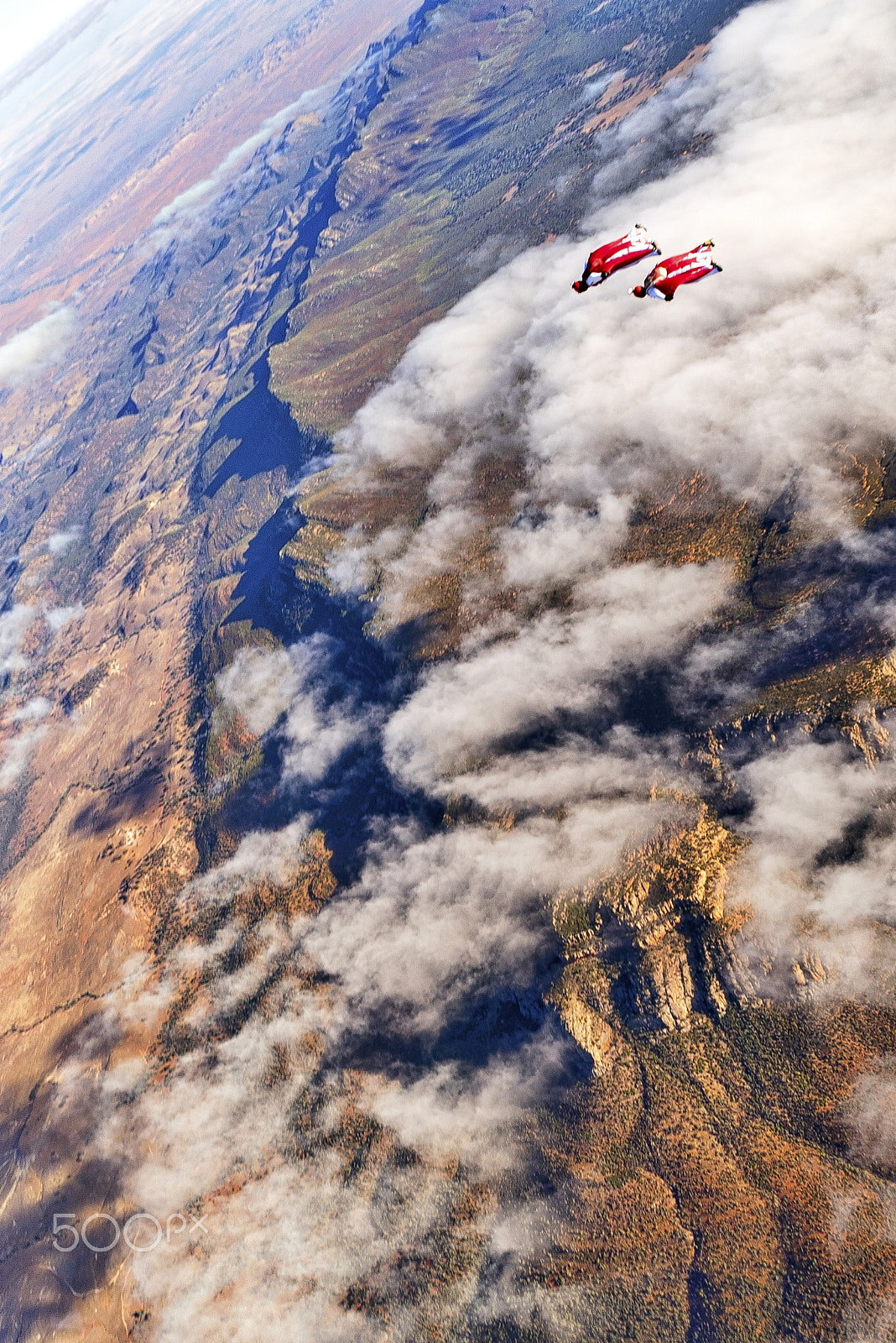 Sony a7S + Sony E 18-55mm F3.5-5.6 OSS sample photo. Wingsuits over wilpena pound photography