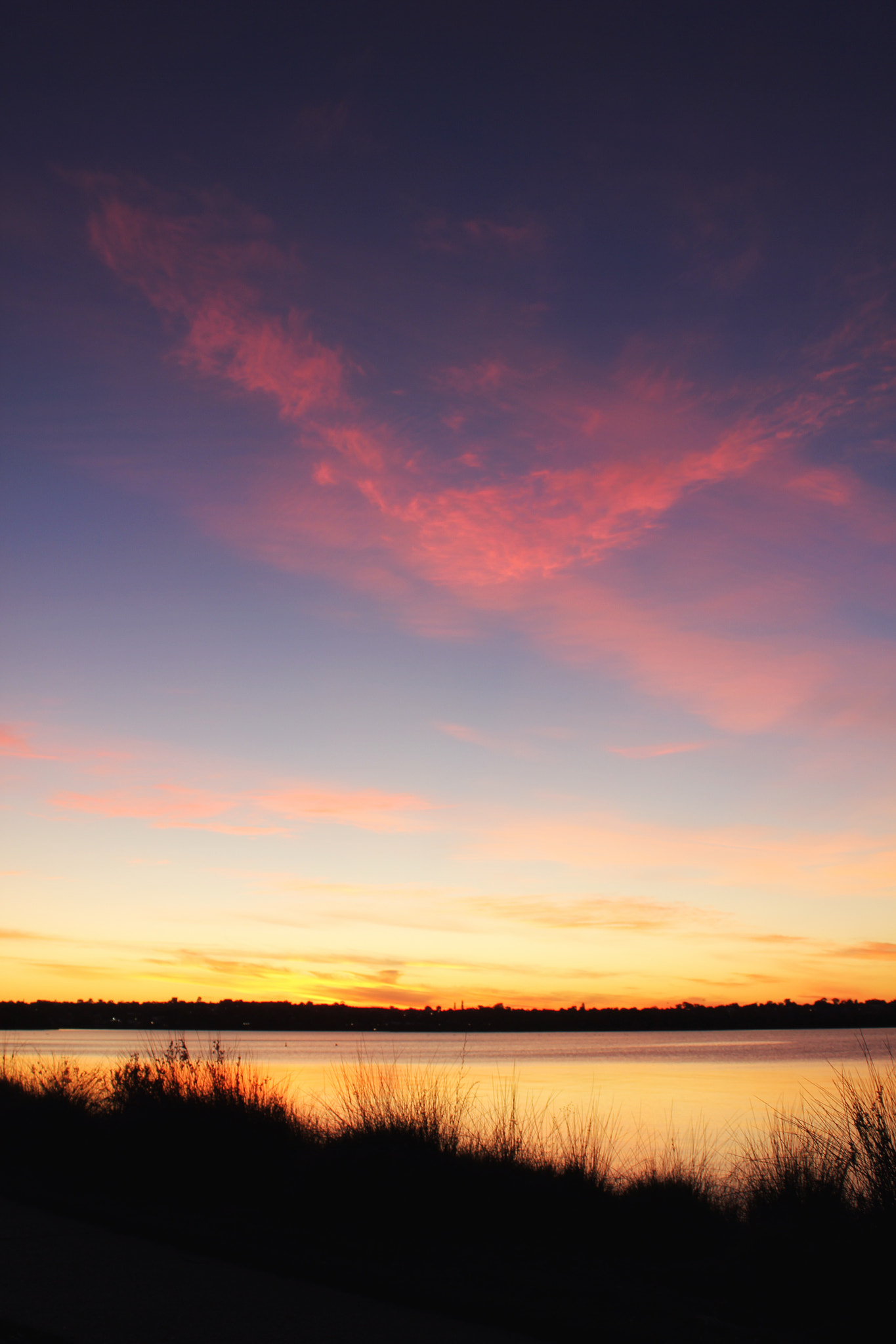 Canon EF-S 18-55mm F3.5-5.6 IS sample photo. Sunset over the river, perth, western australia photography