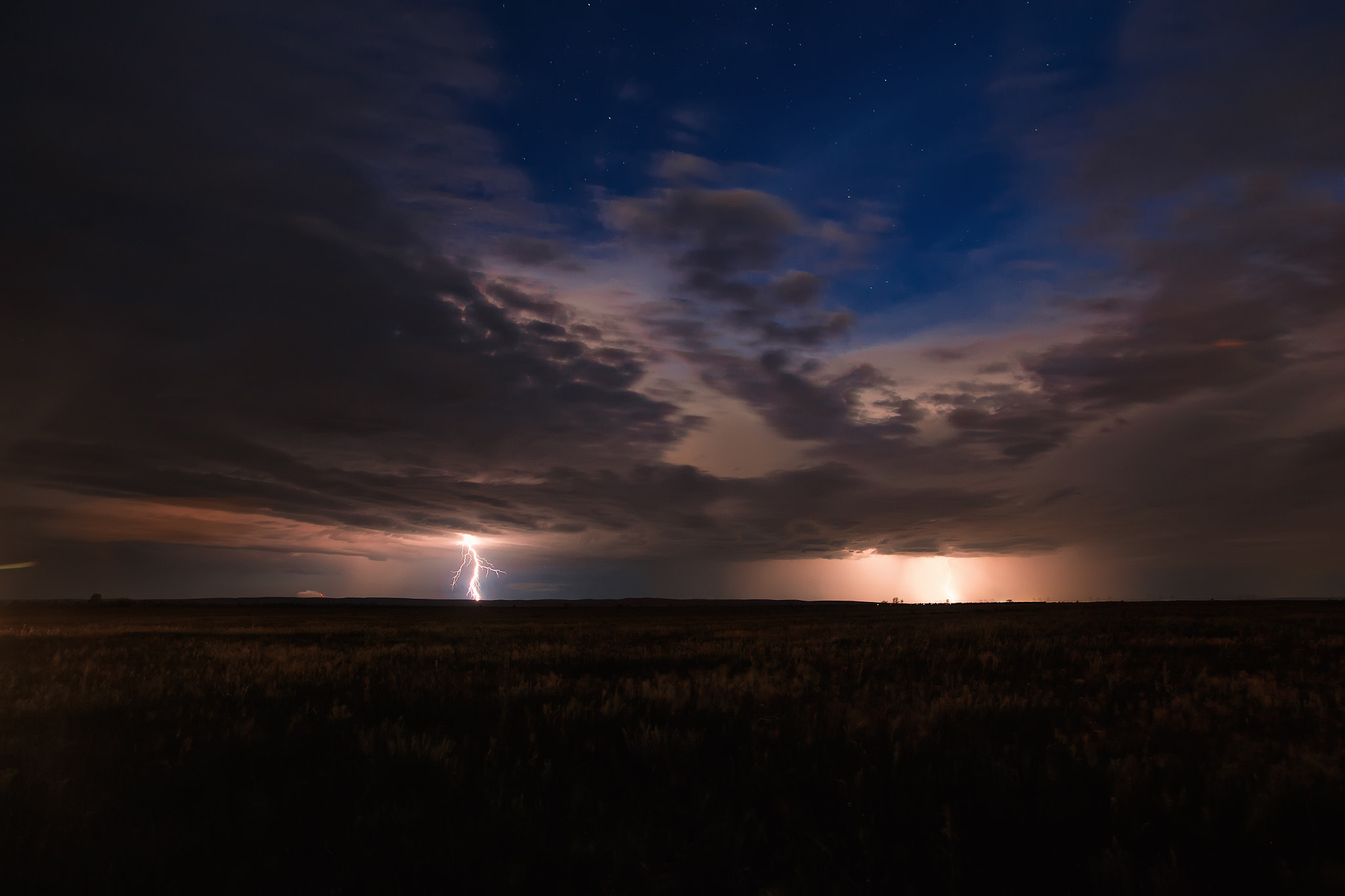 Sigma 20mm EX f/1.8 sample photo. Lightning in the steppe photography