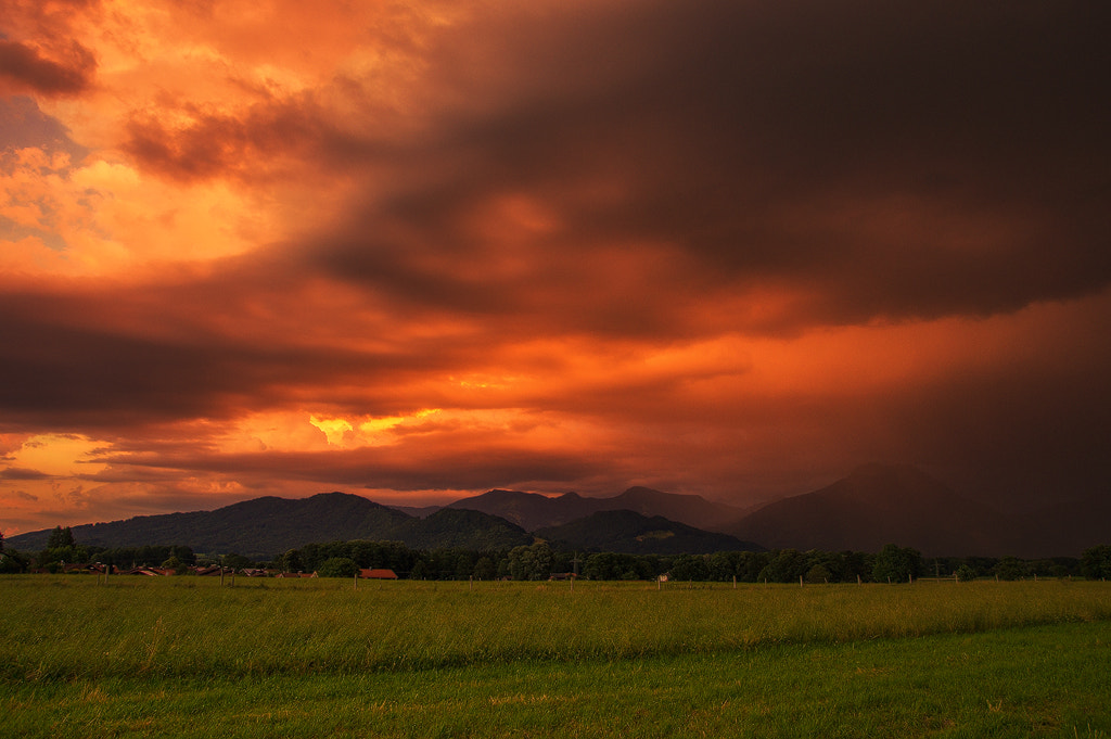 Sony SLT-A57 sample photo. Fire over the alps photography