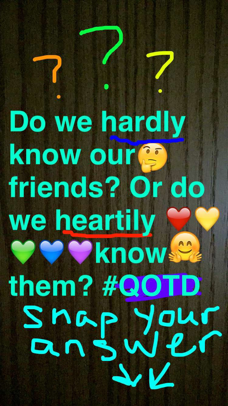 Do We Hardly or Heartily Know our Friends?