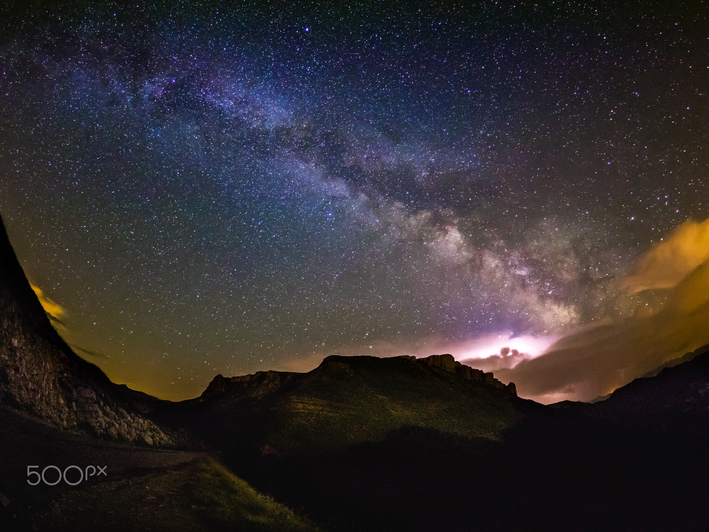 Olympus OM-D E-M1 + OLYMPUS M.8mm F1.8 sample photo. Milky way and thunderstorm photography