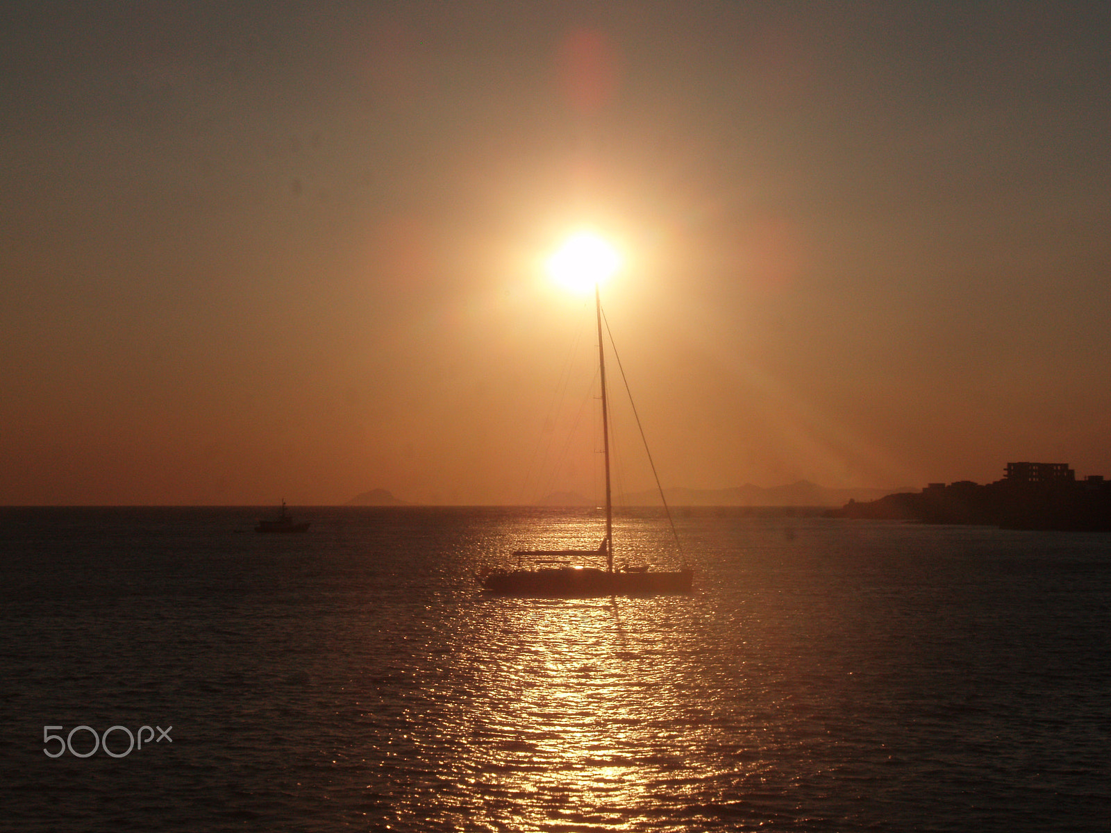 Olympus u750,S750 sample photo. Sunset-boat photography