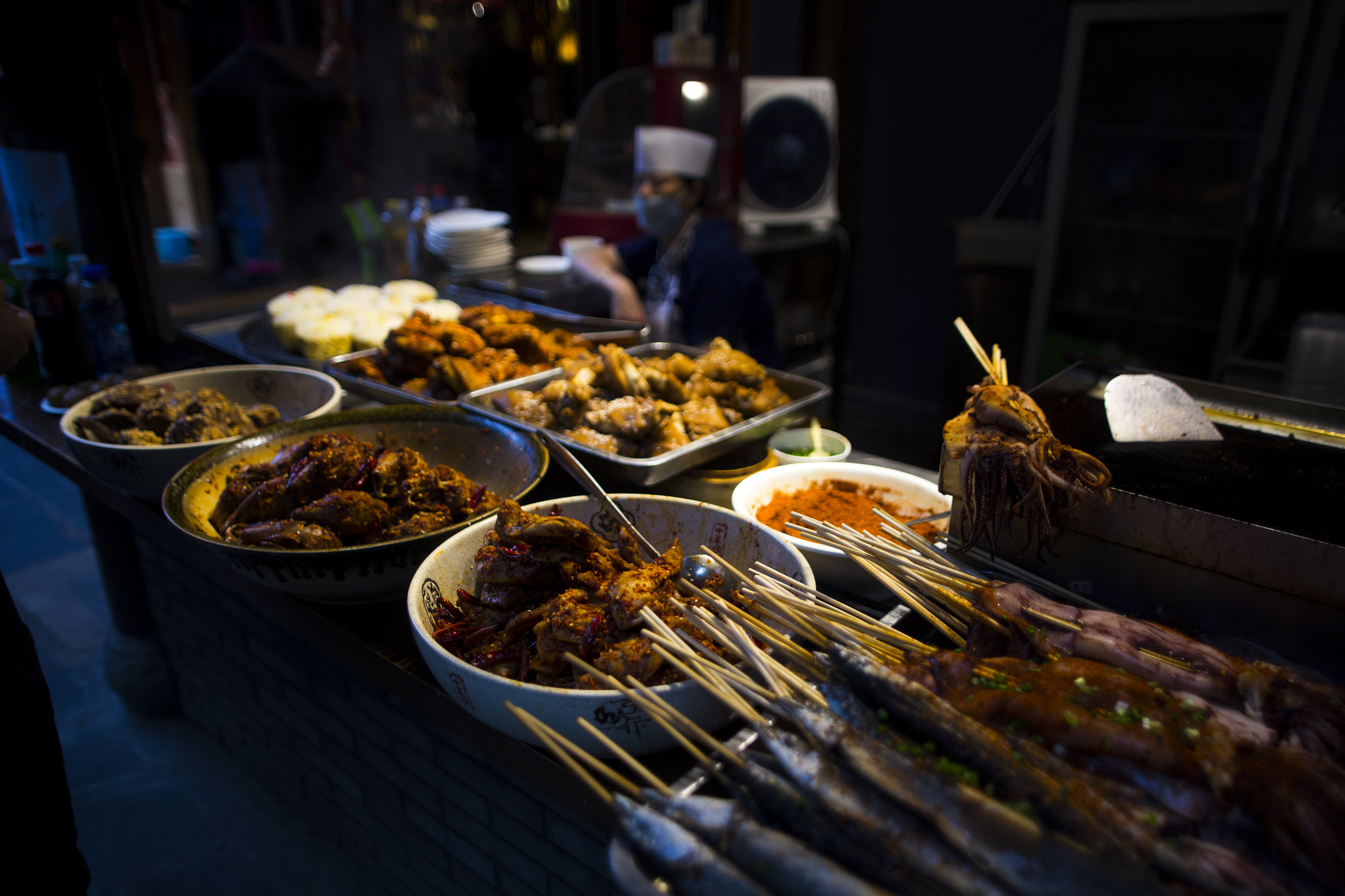 Sigma 24mm f/1.8 DG Macro EX sample photo. China street meat photography