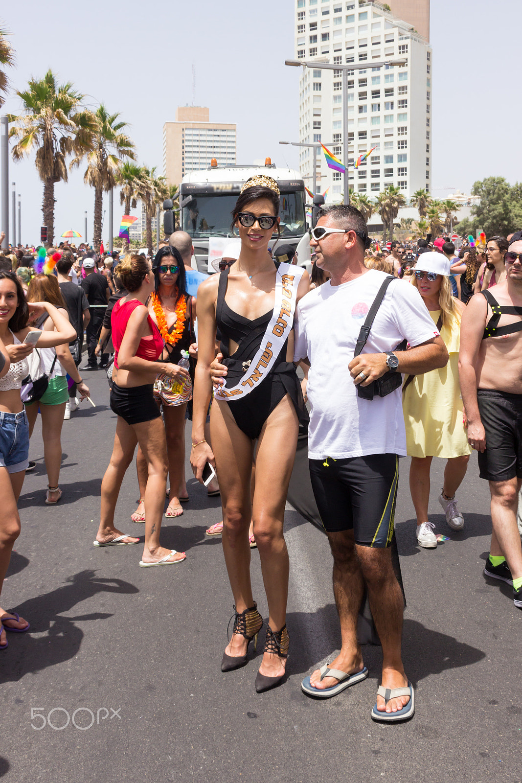 Canon EF 75-300mm F4.0-5.6 IS USM sample photo. Miss trans israel 2016 poses for photographer of pride parade photography