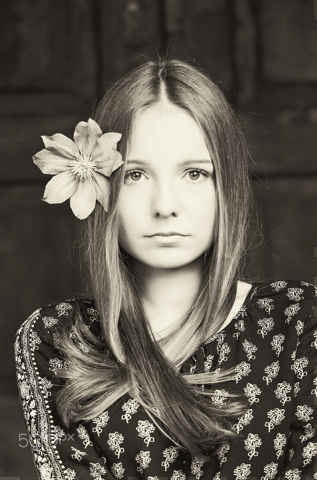 Sigma 105mm F2.8 EX DG OS HSM sample photo. Portrait with a flower photography