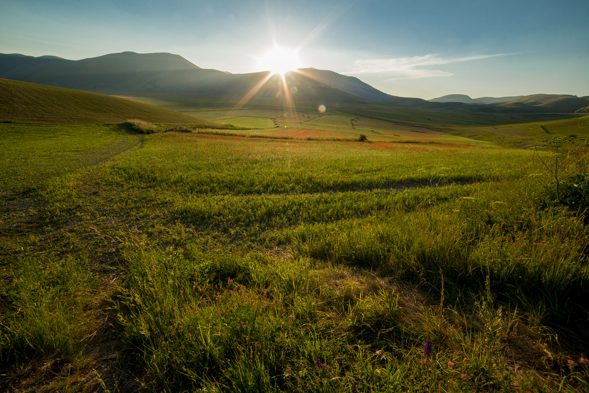 Samyang 14mm F2.8 ED AS IF UMC sample photo. Sunshine over castelluccio photography