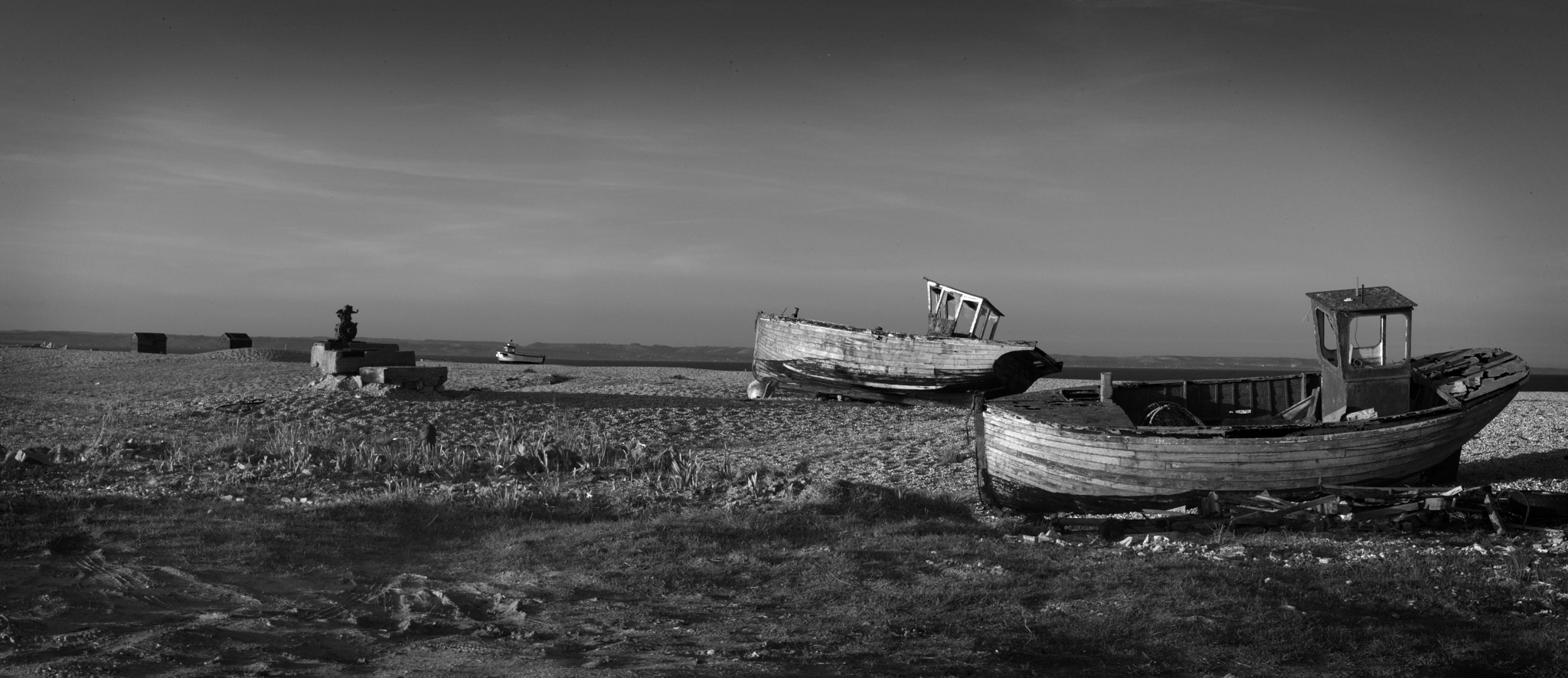 Hasselblad H3DII-39 sample photo. Beach scene with derelict boats photography