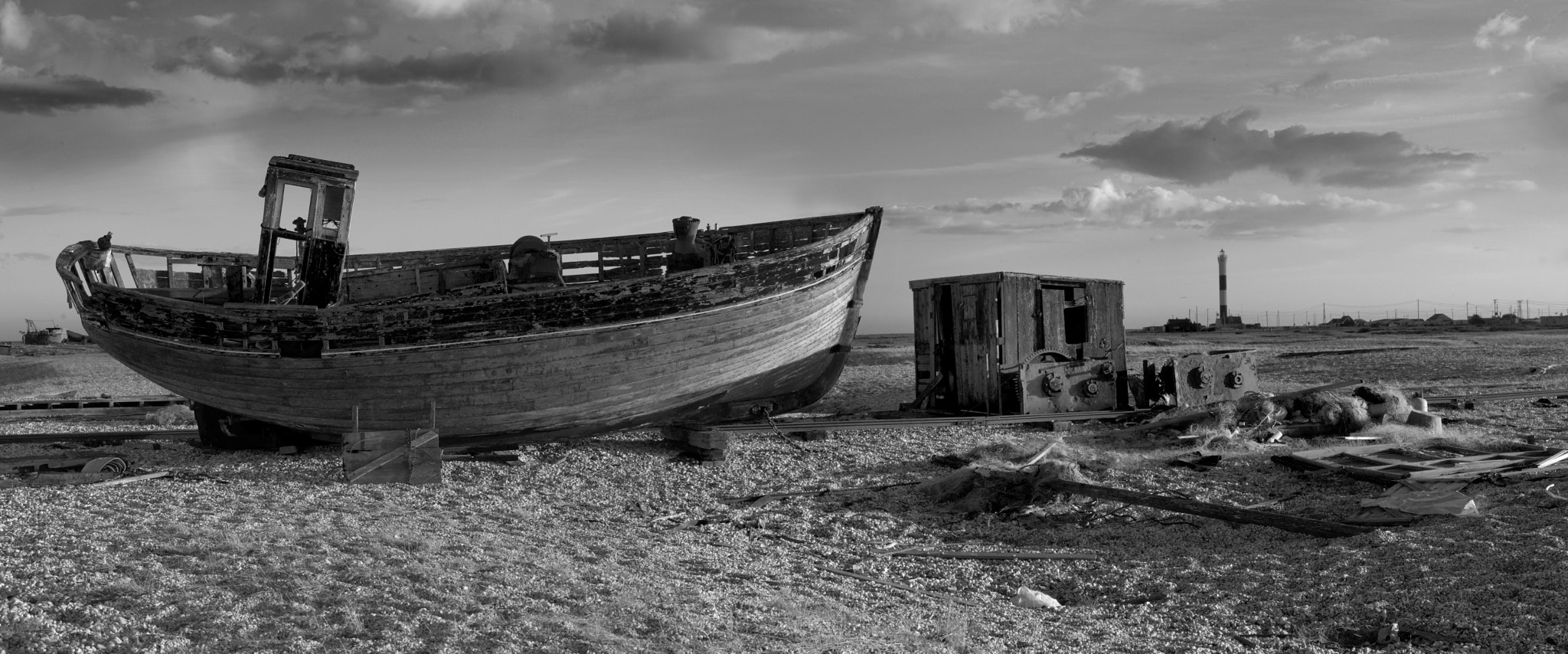 Hasselblad H3DII-39 sample photo. Beach scene with derelict boats photography