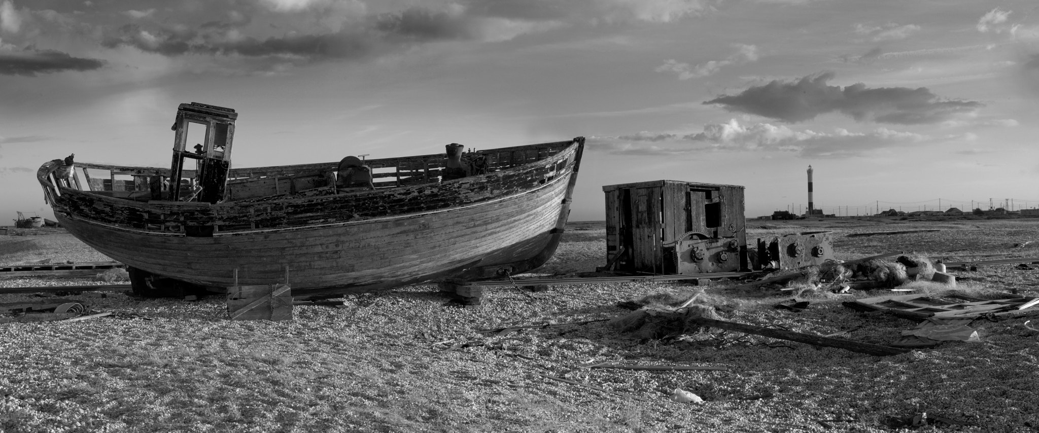 Hasselblad H3DII-39 sample photo. Beach scene with derelict boats photography