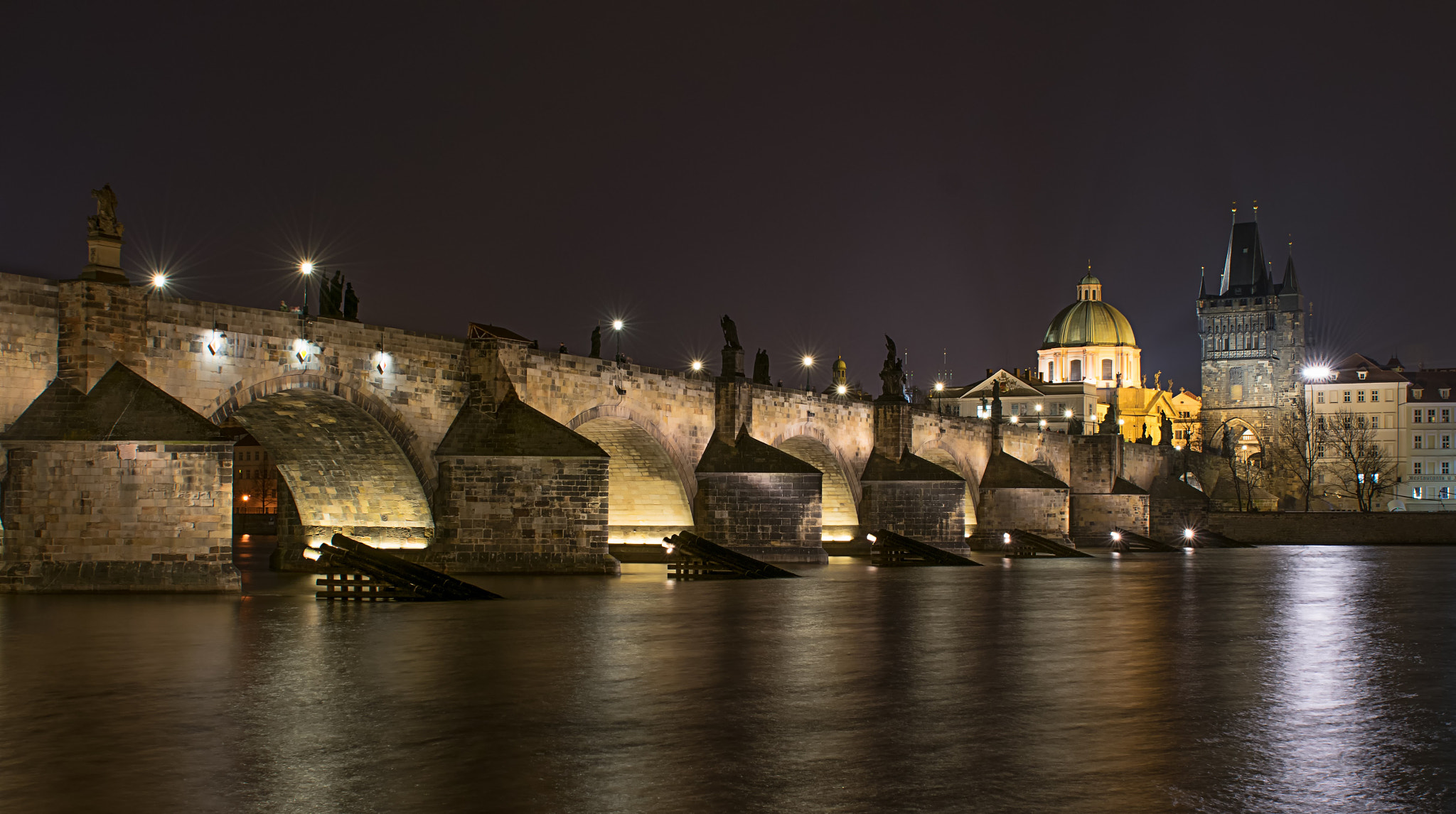 Nikon AF-S Nikkor 24-70mm F2.8G ED sample photo. Charles bridge at night photography