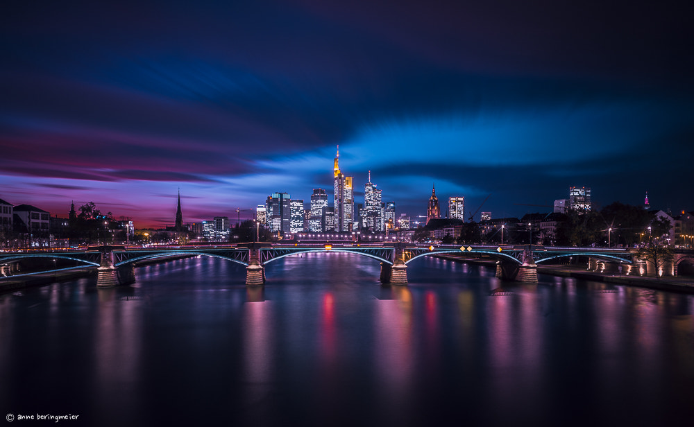 Nikon D600 + Nikon AF-S Nikkor 24mm F1.4G ED sample photo. Colourful / skyline frankfurt photography