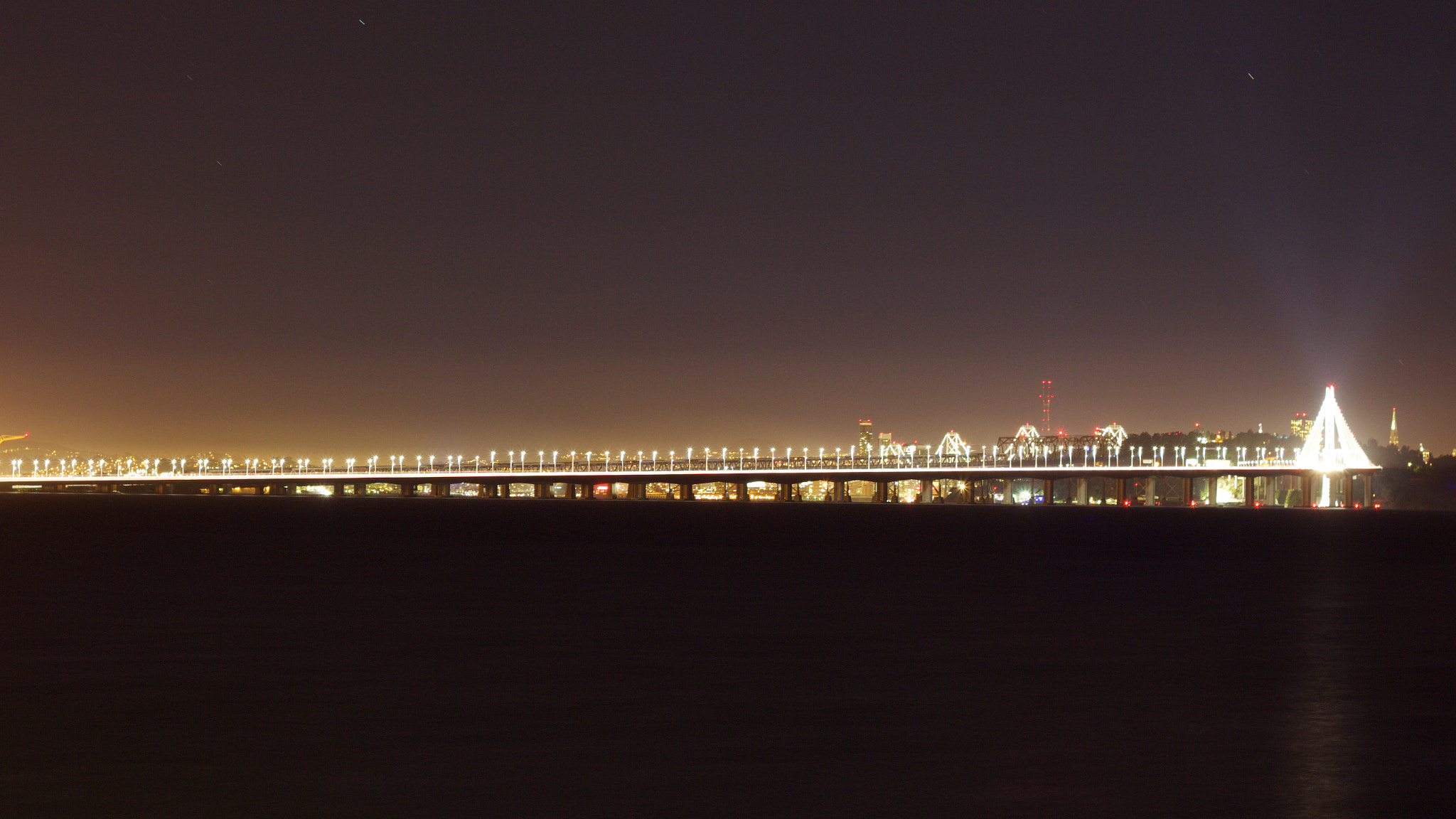 Canon EOS M + Canon EF 50mm F1.8 II sample photo. View of the san francisco - oakland bay bridge from emeryville photography