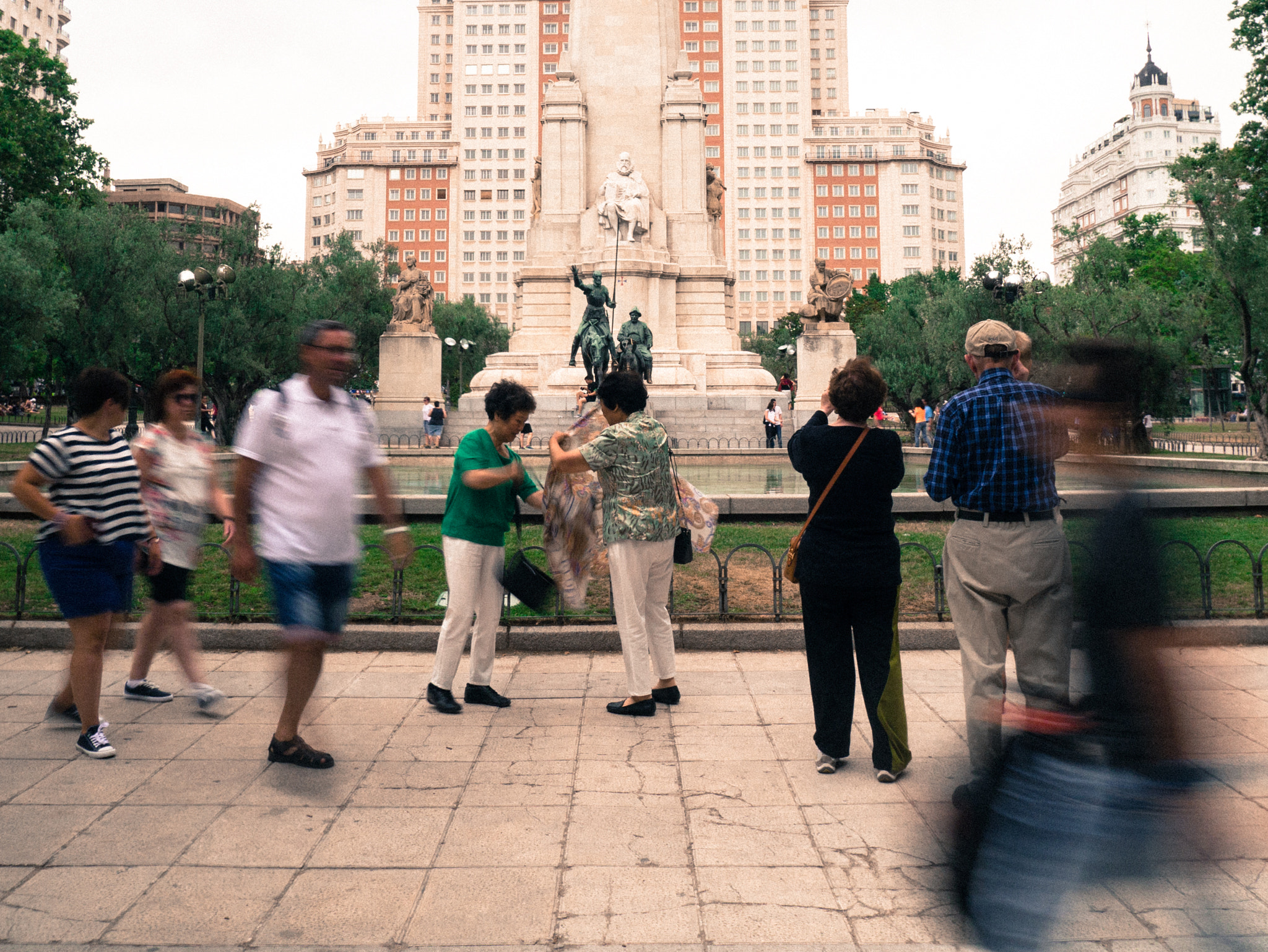 Panasonic Lumix DMC-GX1 sample photo. Movement around monument to cervantes photography