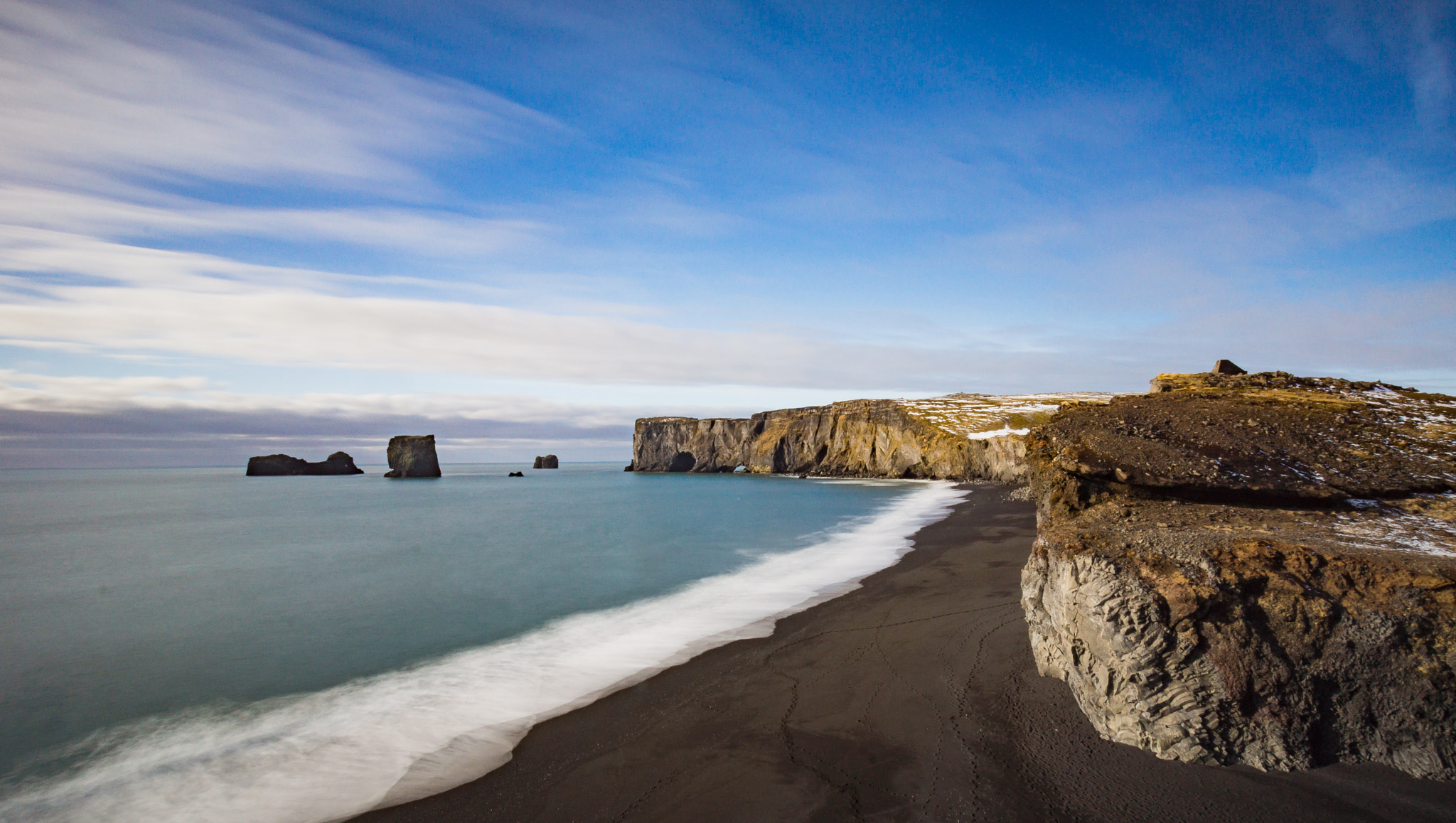 Sony SLT-A65 (SLT-A65V) + Sigma 10-20mm F3.5 EX DC HSM sample photo. Kirkjufjara beach photography