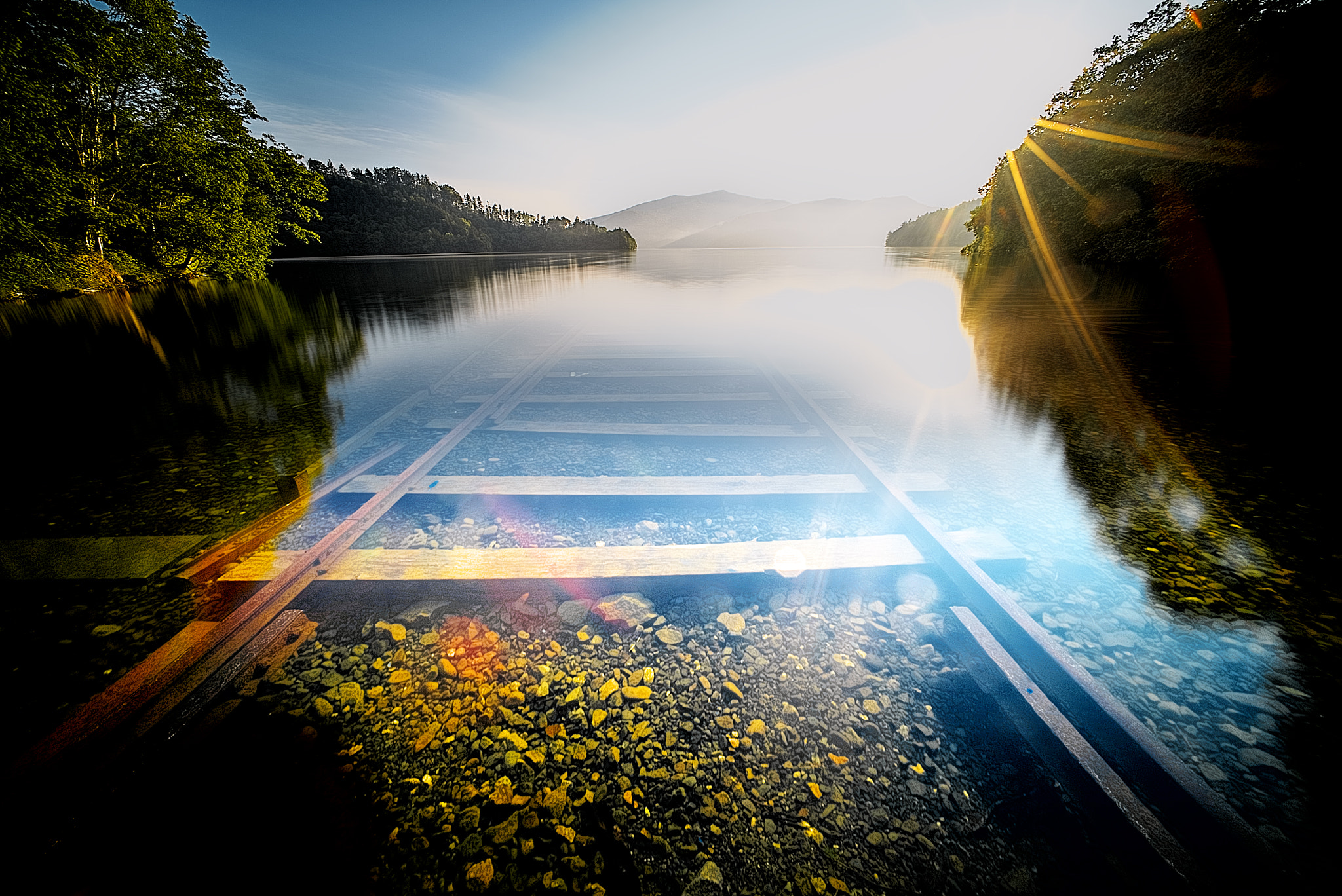 Sony a7S sample photo. Railway under the lake 2016 photography