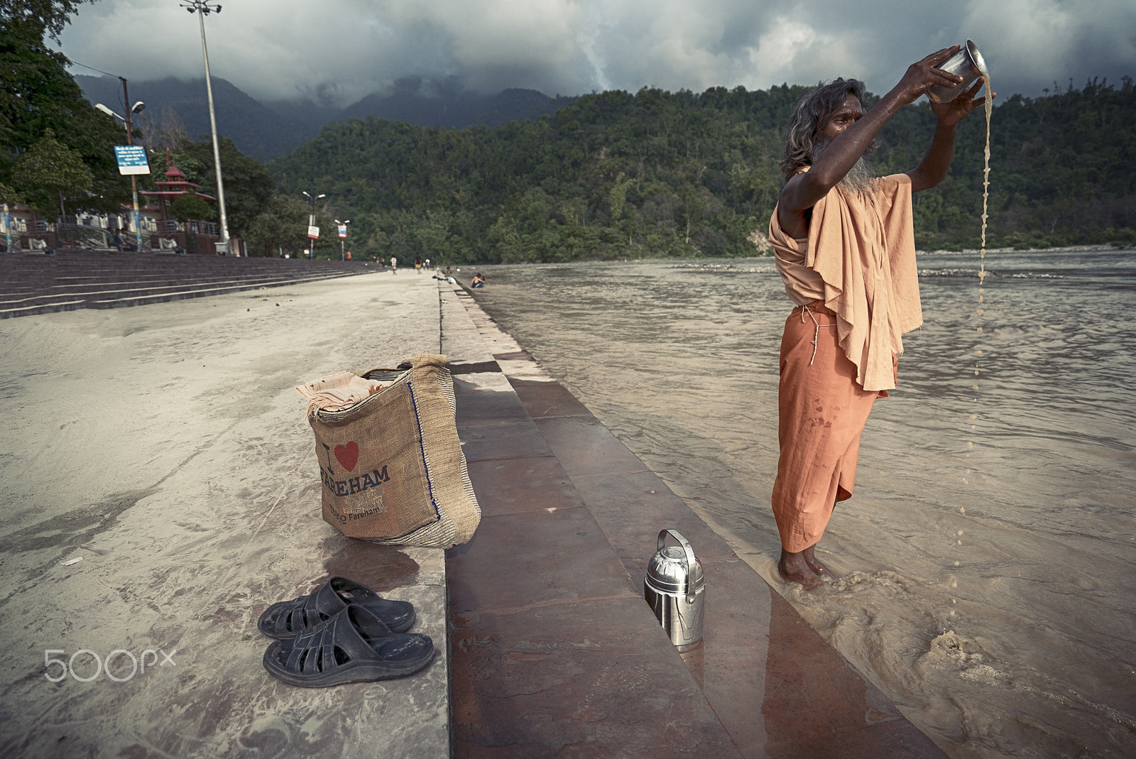 Sony a7S II + Sony Vario-Tessar T* FE 16-35mm F4 ZA OSS sample photo. Baba at ganga rishikesh utthrakand india photography