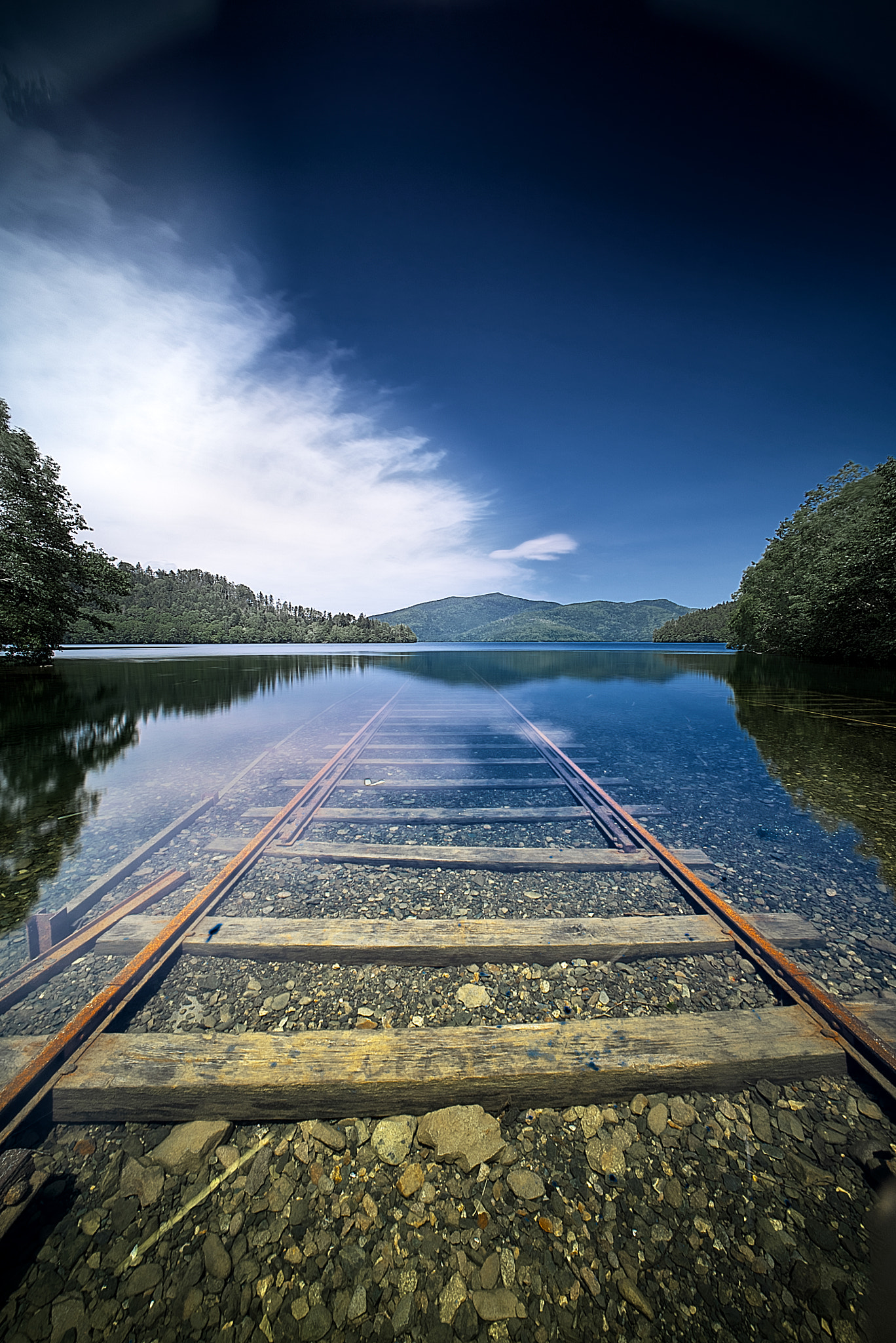Sony a7S sample photo. Railway under the lake 2016 2 photography