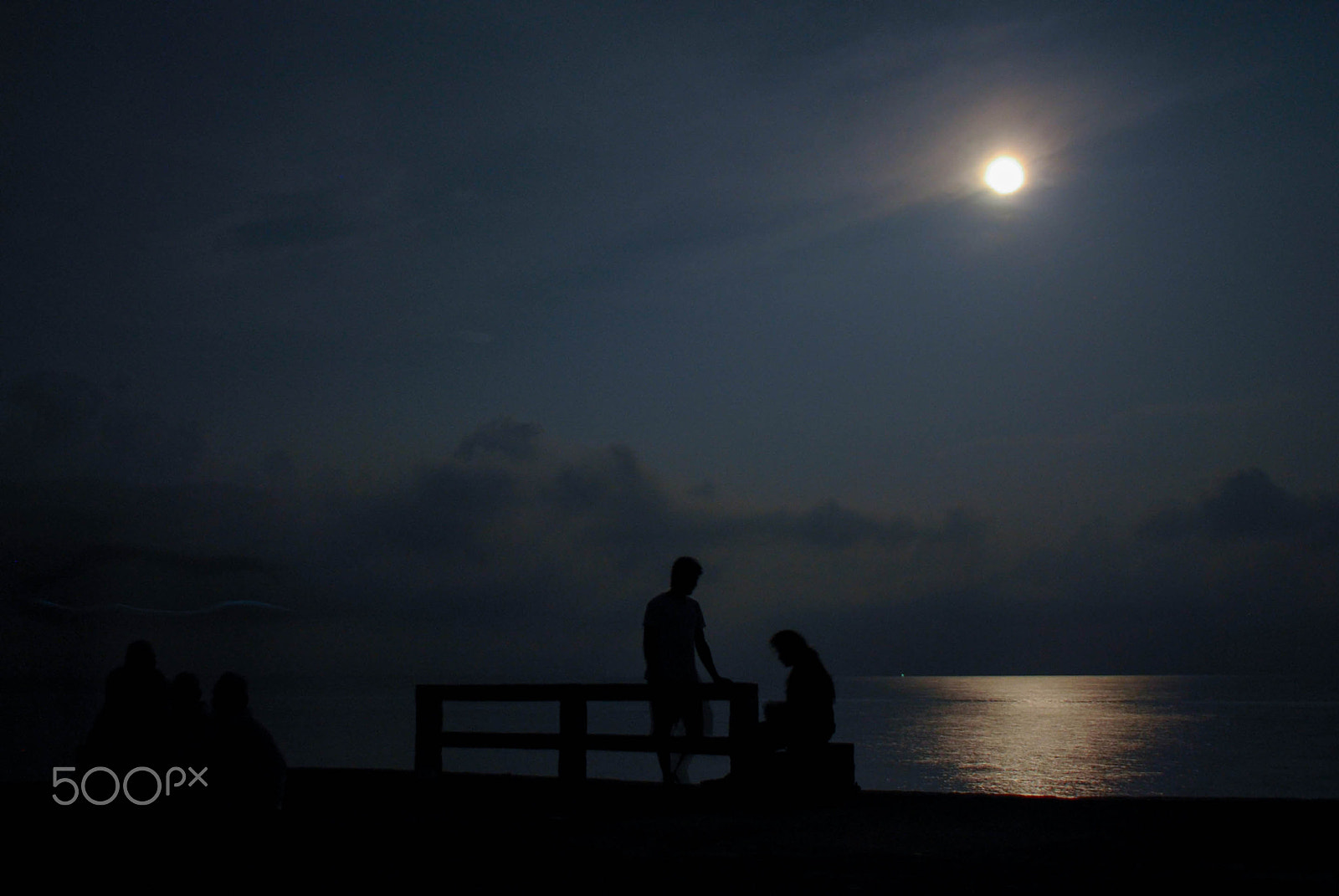 Sigma 18-50mm F2.8-4.5 DC OS HSM sample photo. Full moon and the sea photography