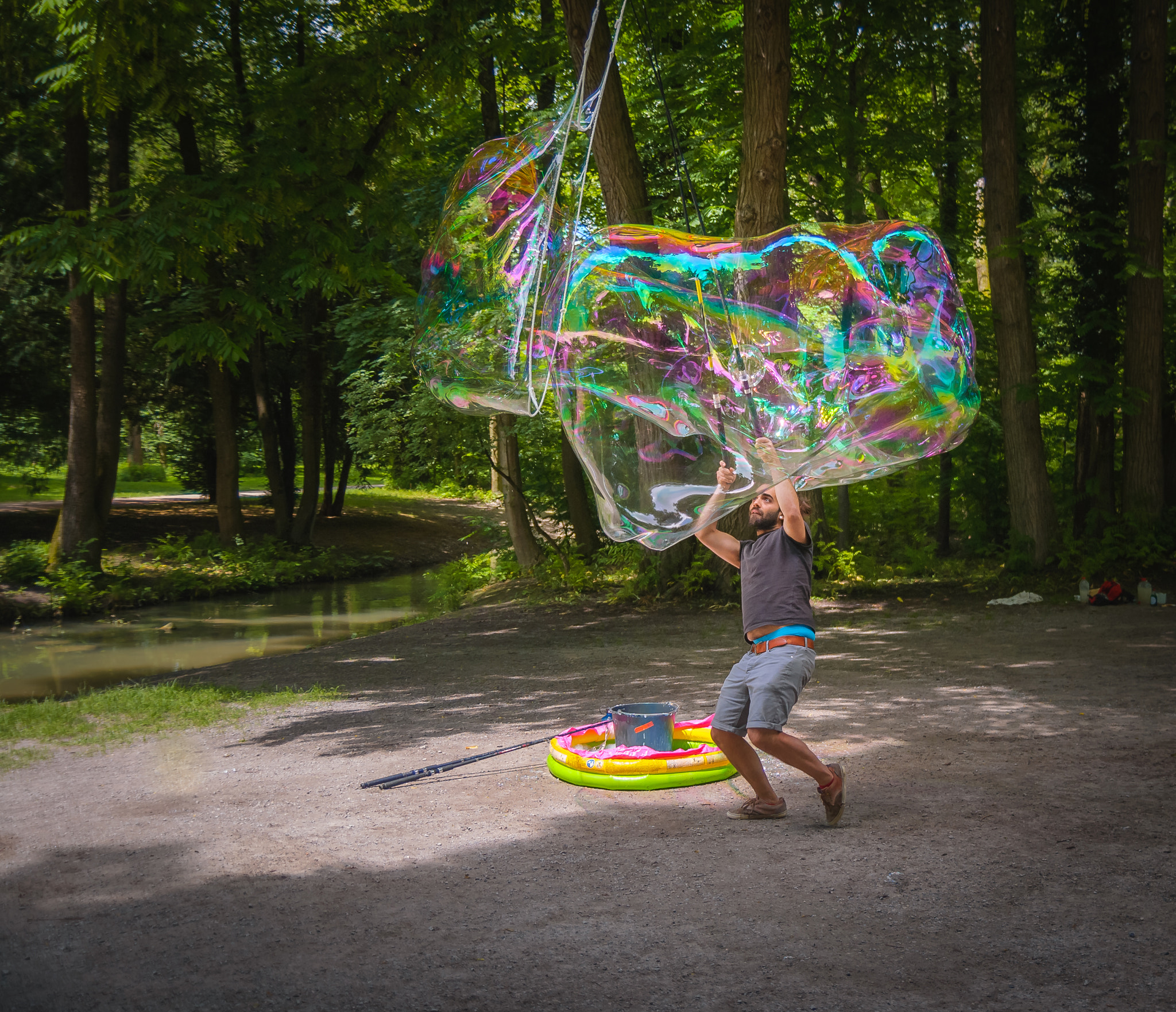 Nikon D3000 sample photo. Bubble blowing photography