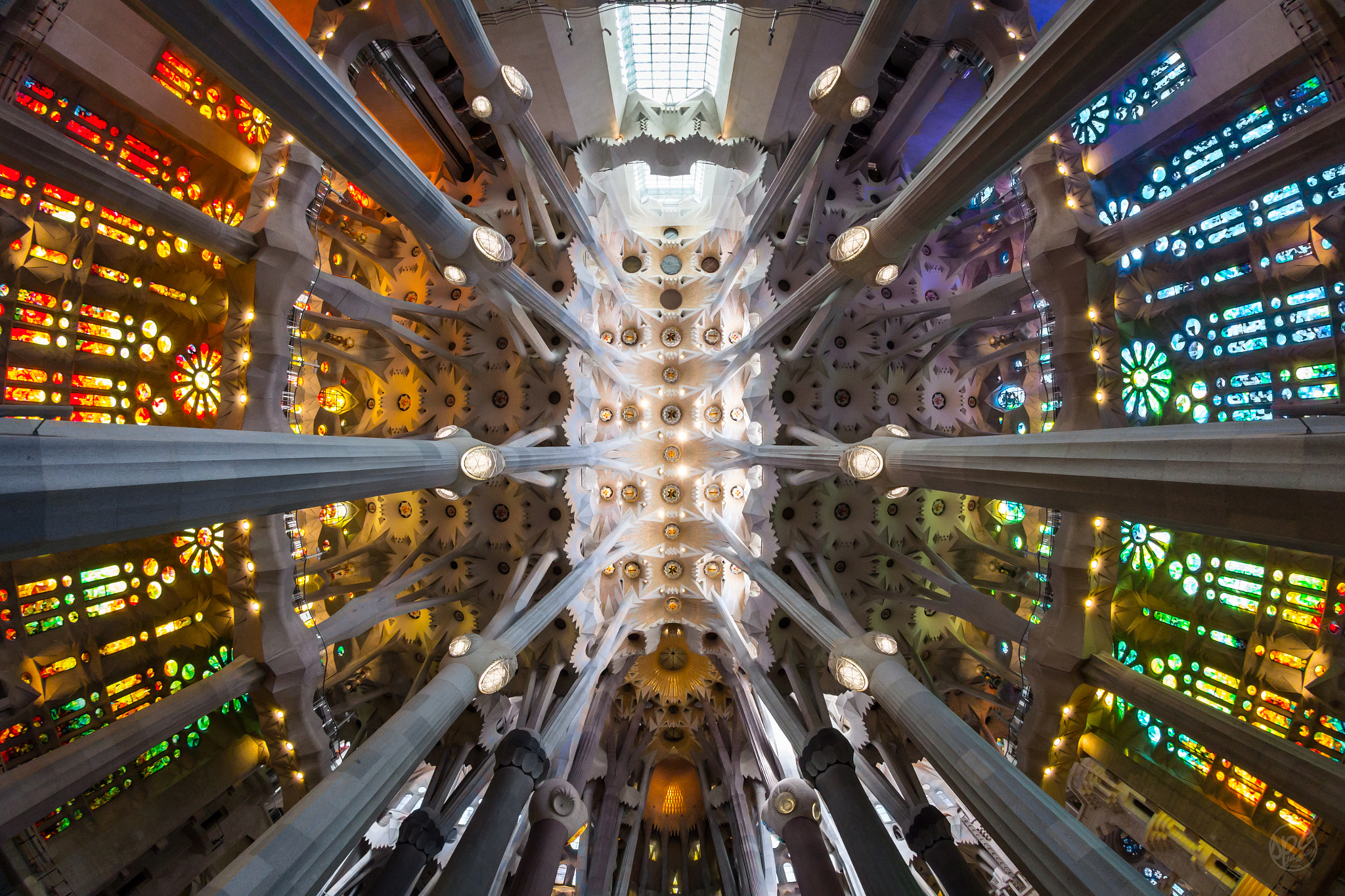 Canon EF 8-15mm F4L Fisheye USM sample photo. Sagrada familia interior photography