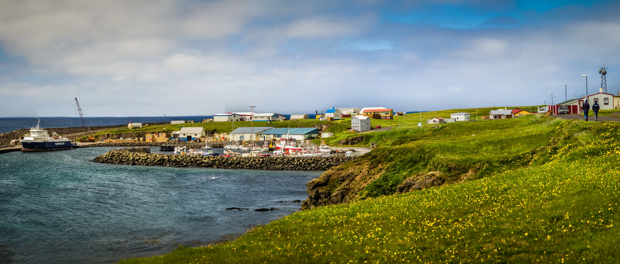 Leica APO-Summicron-M 90mm F2 ASPH sample photo. Iceland: grimsey - 'my island' with ferry boat, harbor, fish factory and settlement sandvik :-))) photography