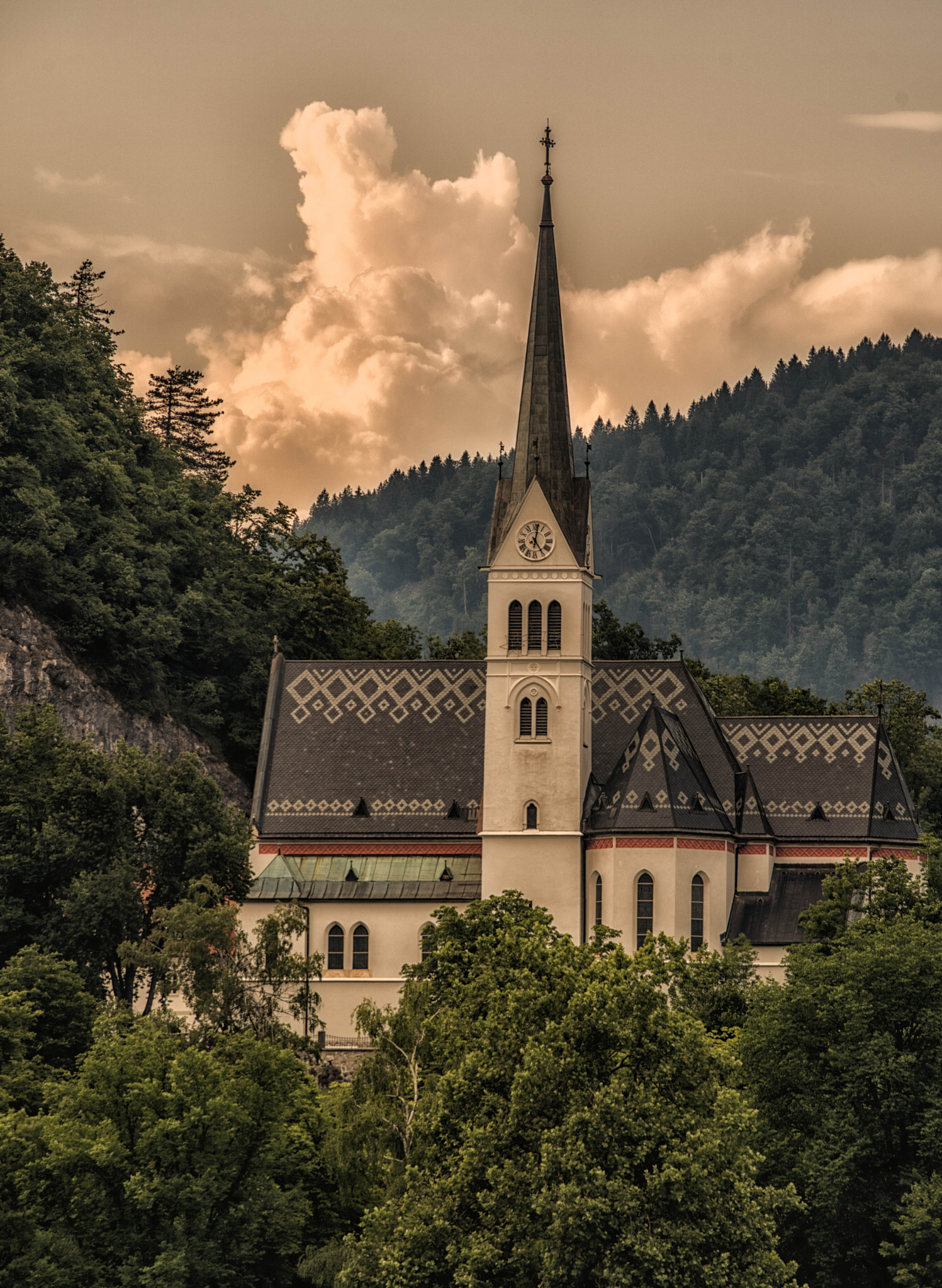 Nikon D810 + Sigma 70-300mm F4-5.6 DG OS sample photo. St. martin's church in bled, slovenia photography