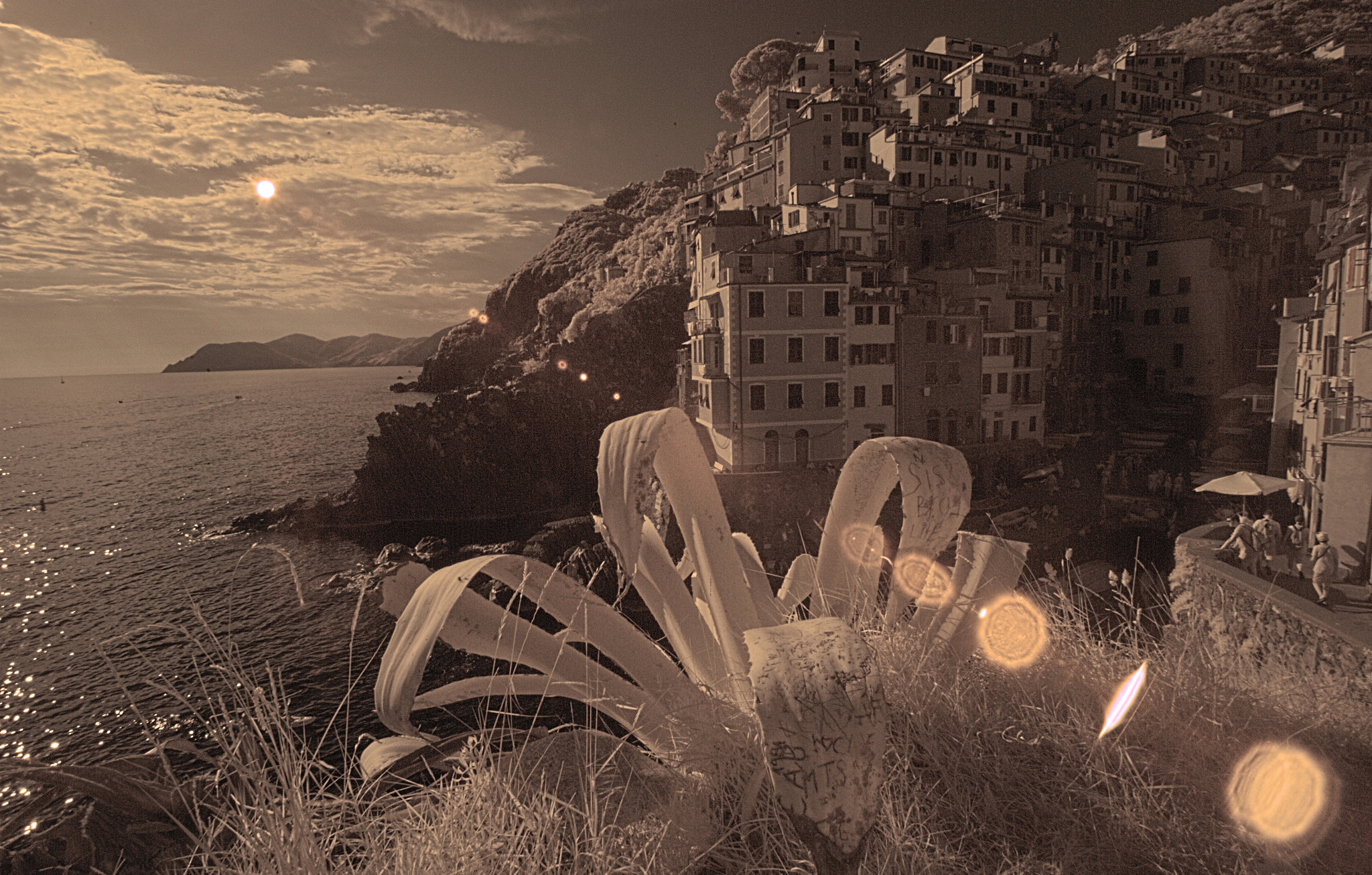 Nikon D80 sample photo. A ray of ir light in riomaggiore photography