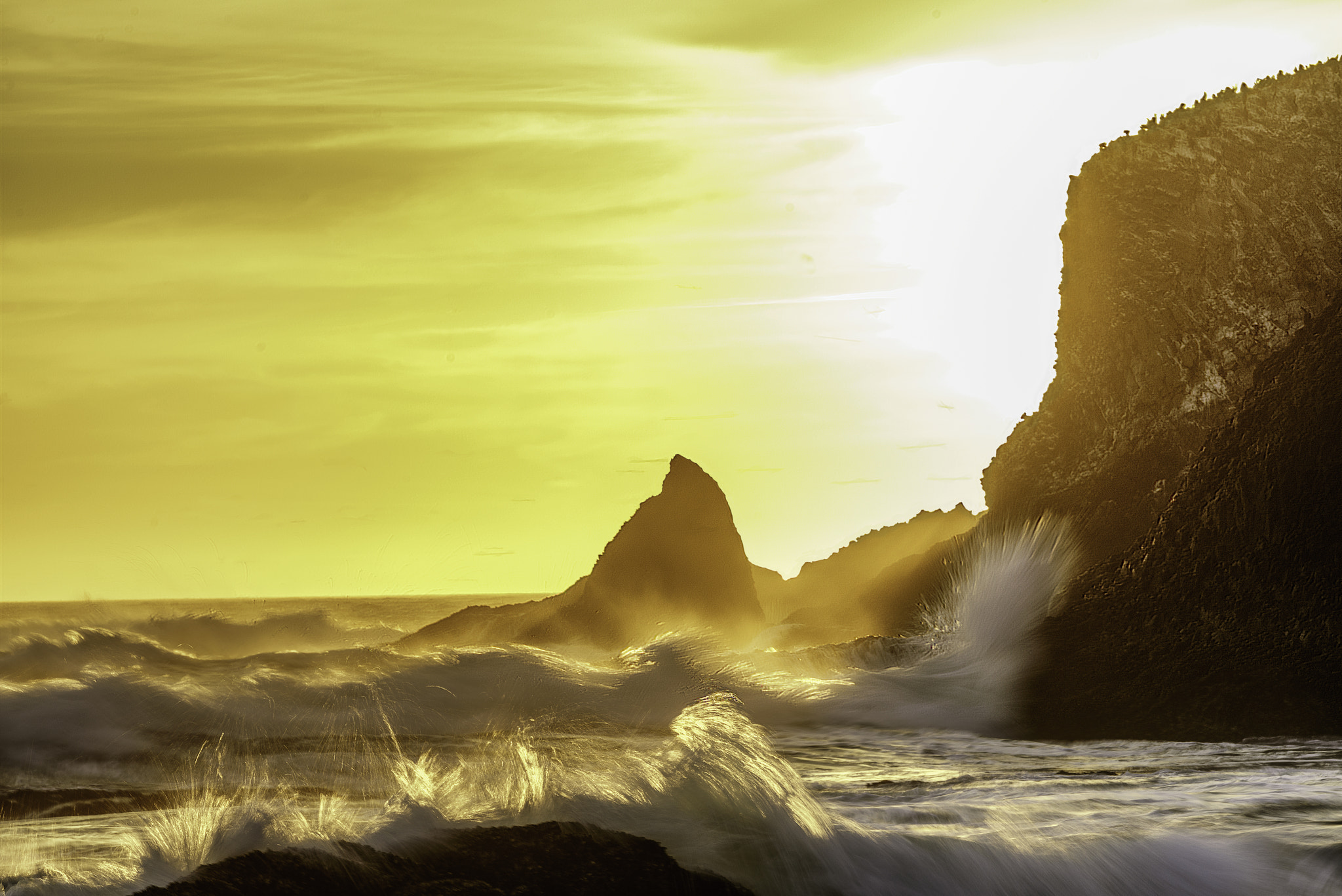 Sony a7R sample photo. Yaquina head waves photography