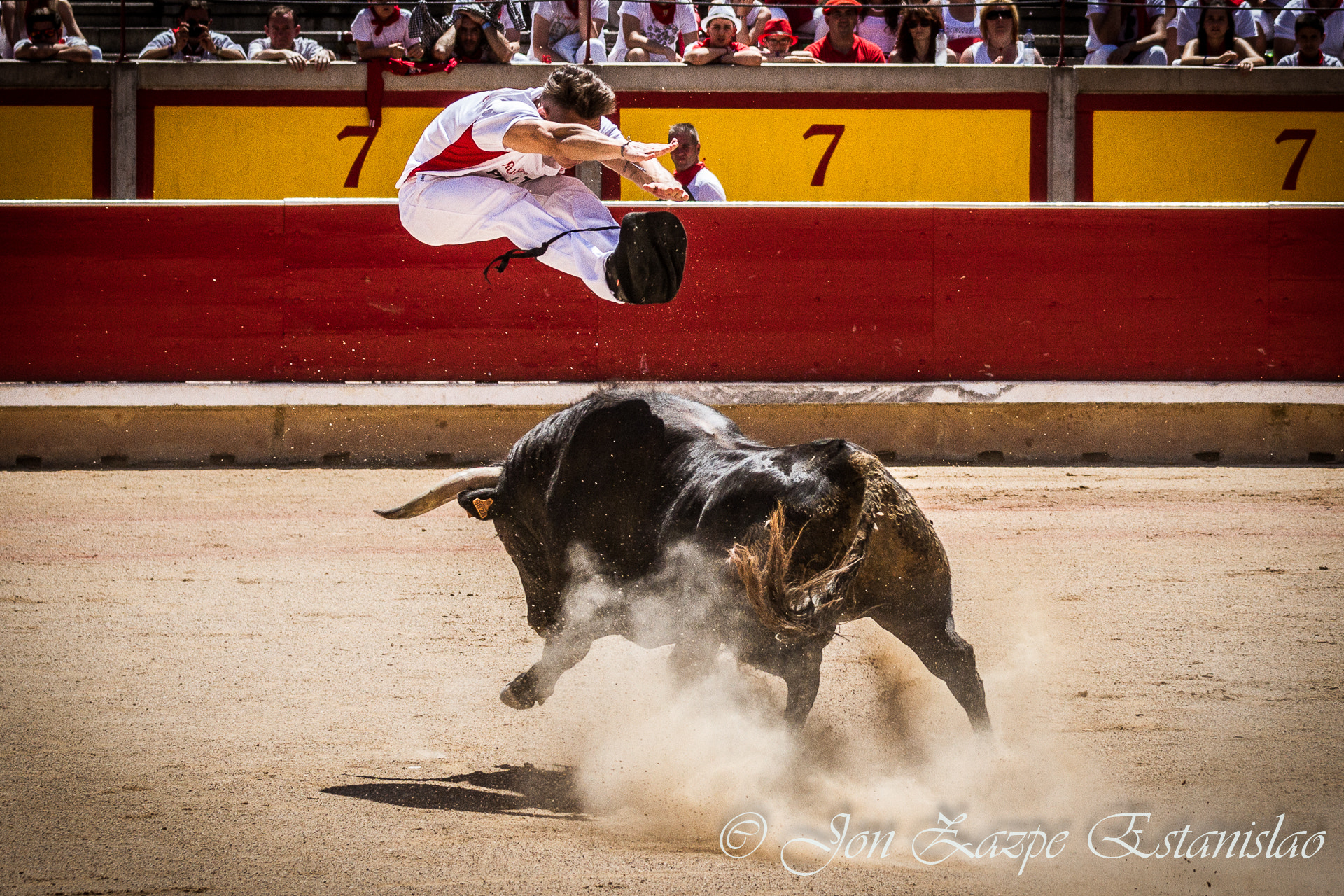 Canon EOS 7D + Tamron SP 70-300mm F4-5.6 Di VC USD sample photo. Jumping the bull photography