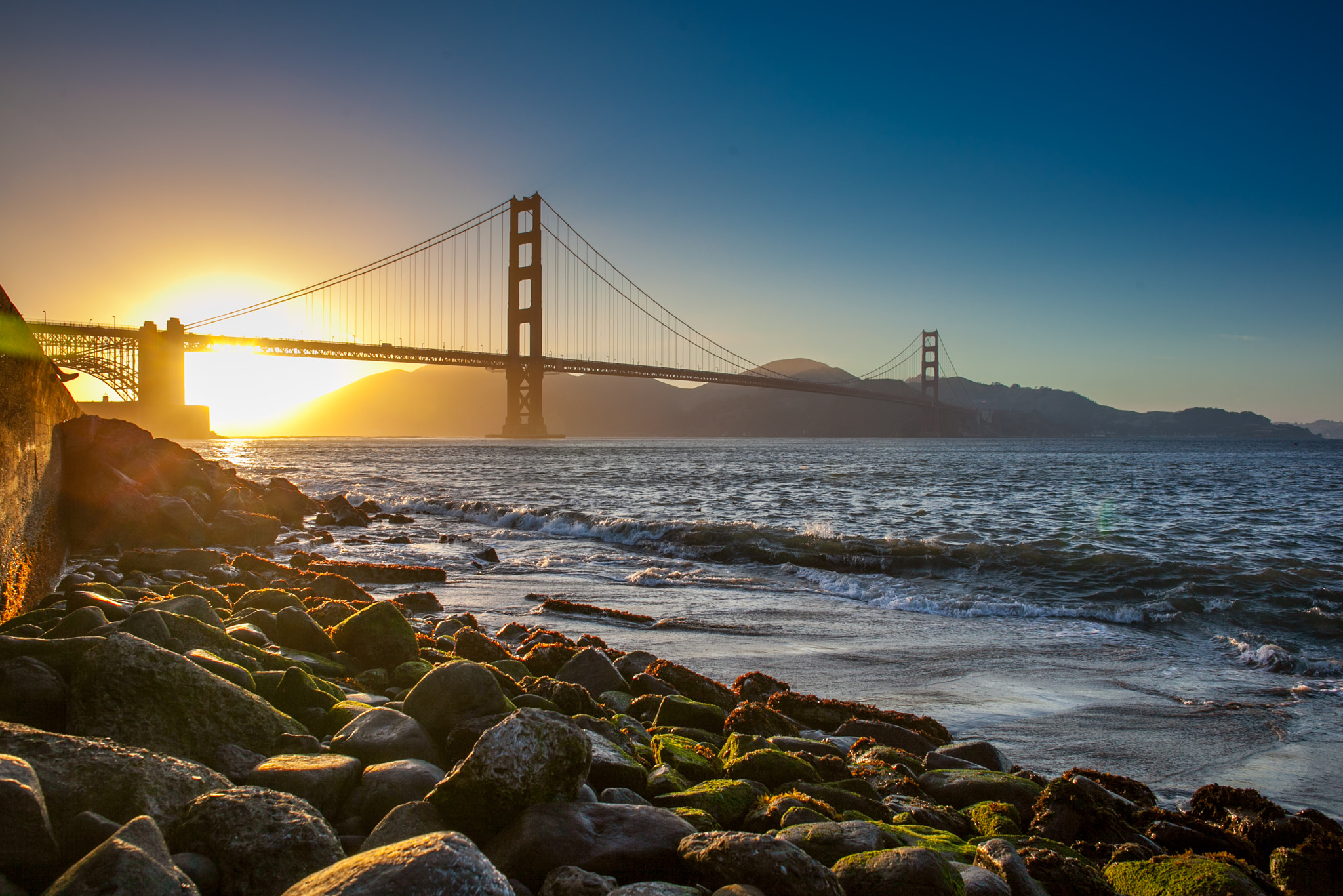 Canon EOS 5D Mark II + Canon EF 24mm F2.8 sample photo. Sunset over the golden gate photography