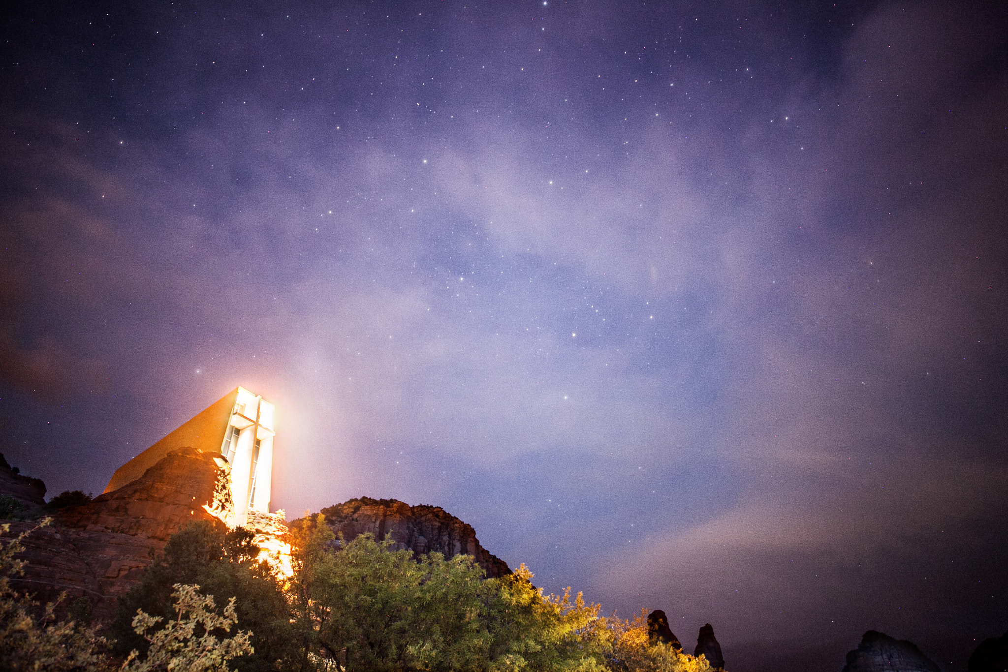 Canon EF 24mm F2.8 sample photo. Night at the chapel photography