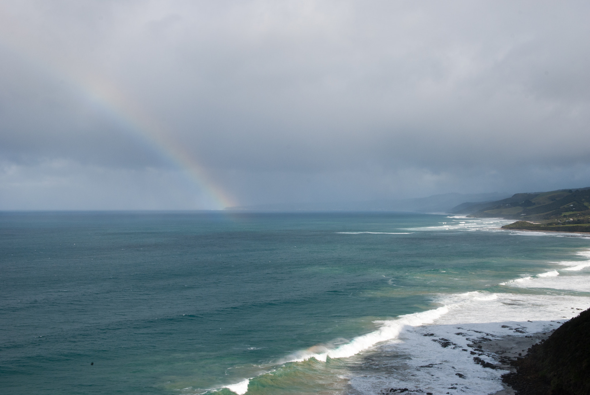Nikon D40X sample photo. Rainbow over southern ocean photography