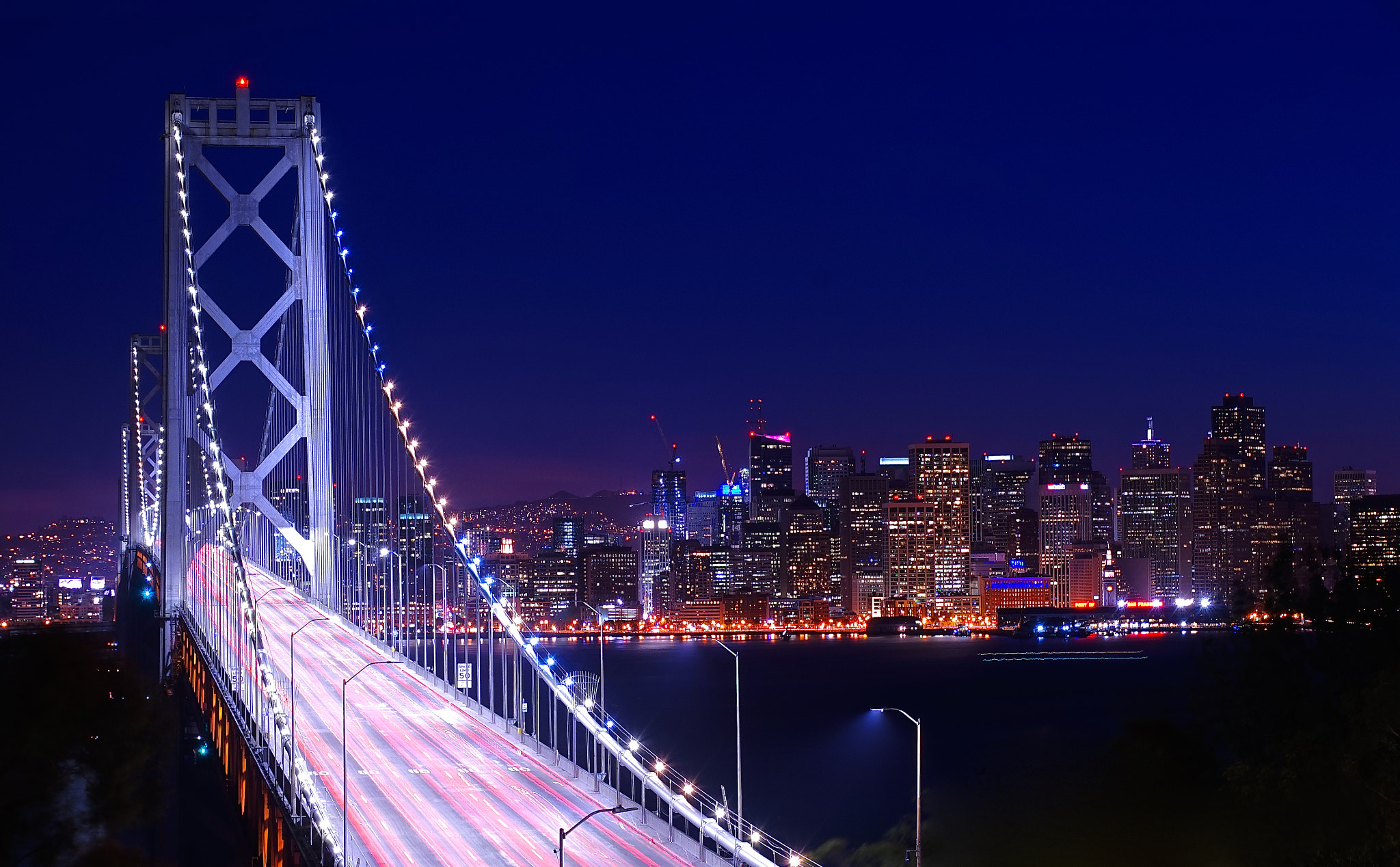 Sony DT 18-250mm F3.5-6.3 sample photo. Bay bridge by night photography