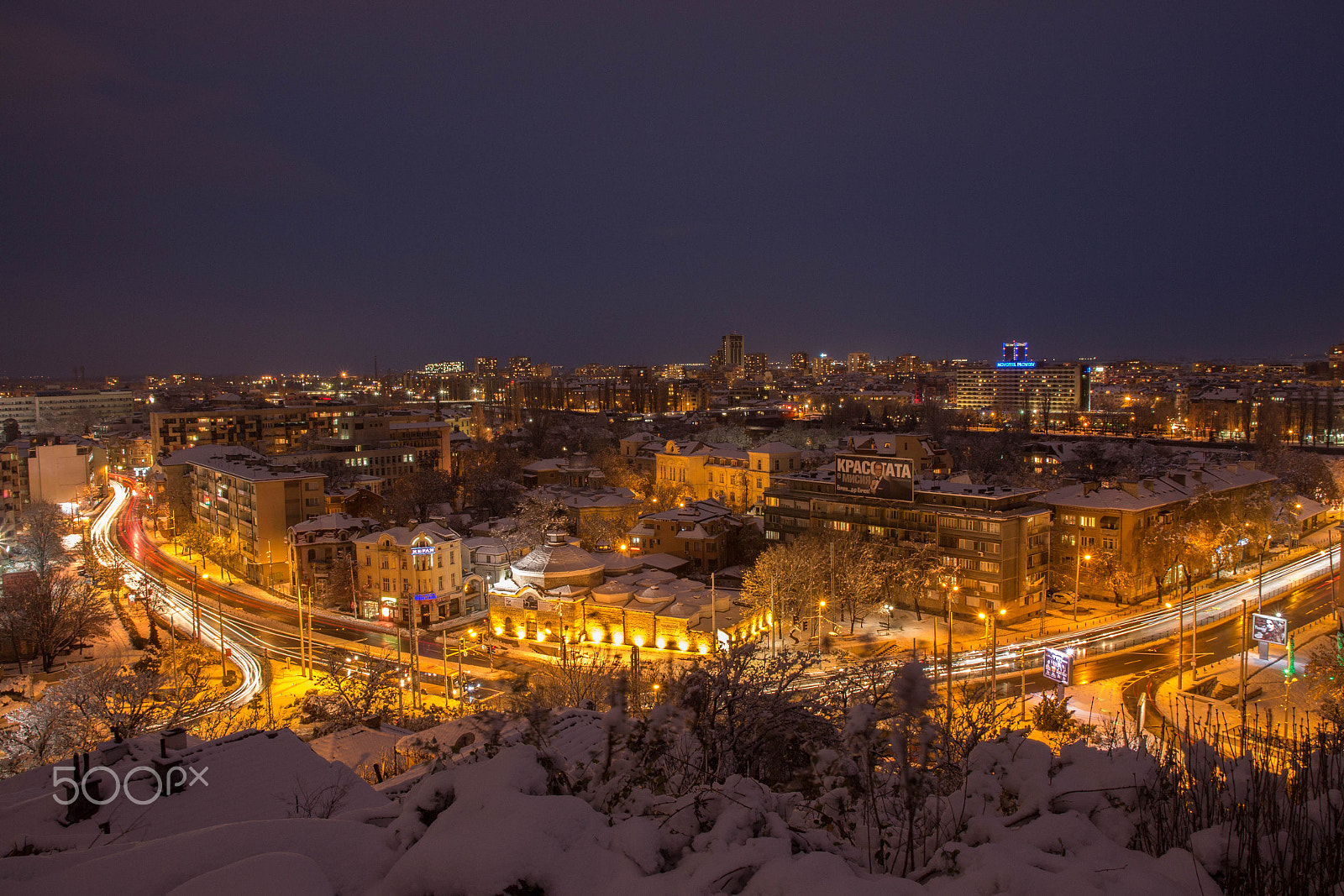 Sigma 17-70mm F2.8-4 DC Macro OS HSM sample photo. Plovdiv's winter dream - city lights photography