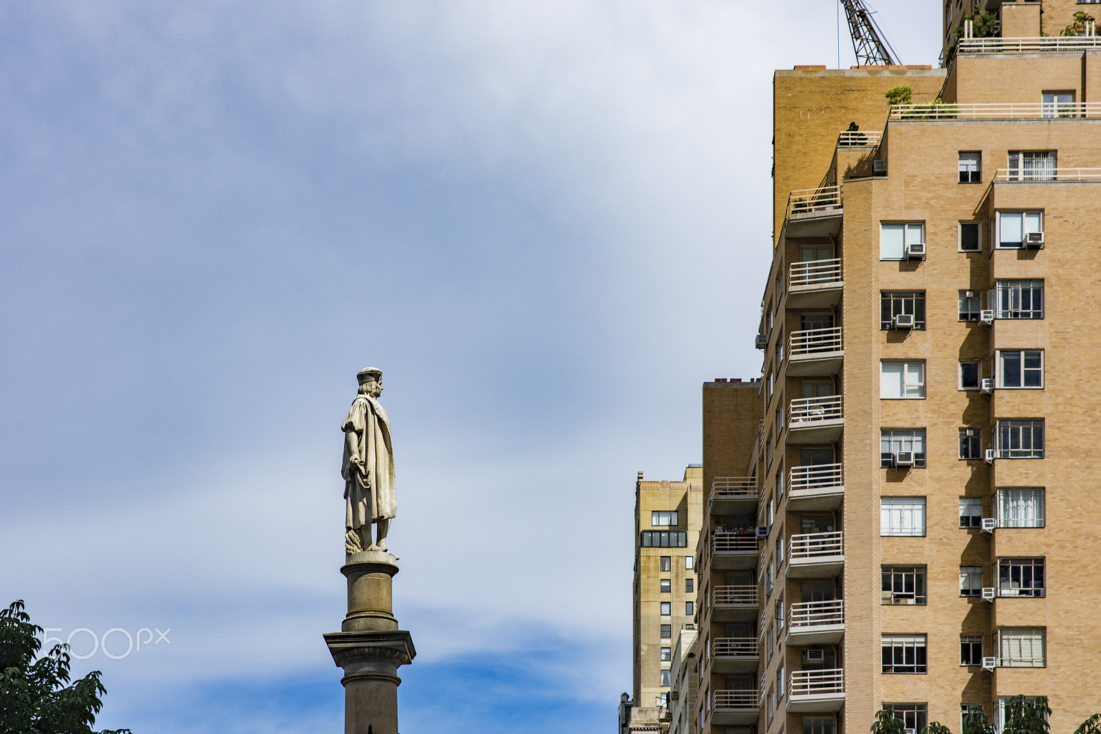 Sigma 24-70mm F2.8 EX DG HSM sample photo. Columbus watching over nyc photography