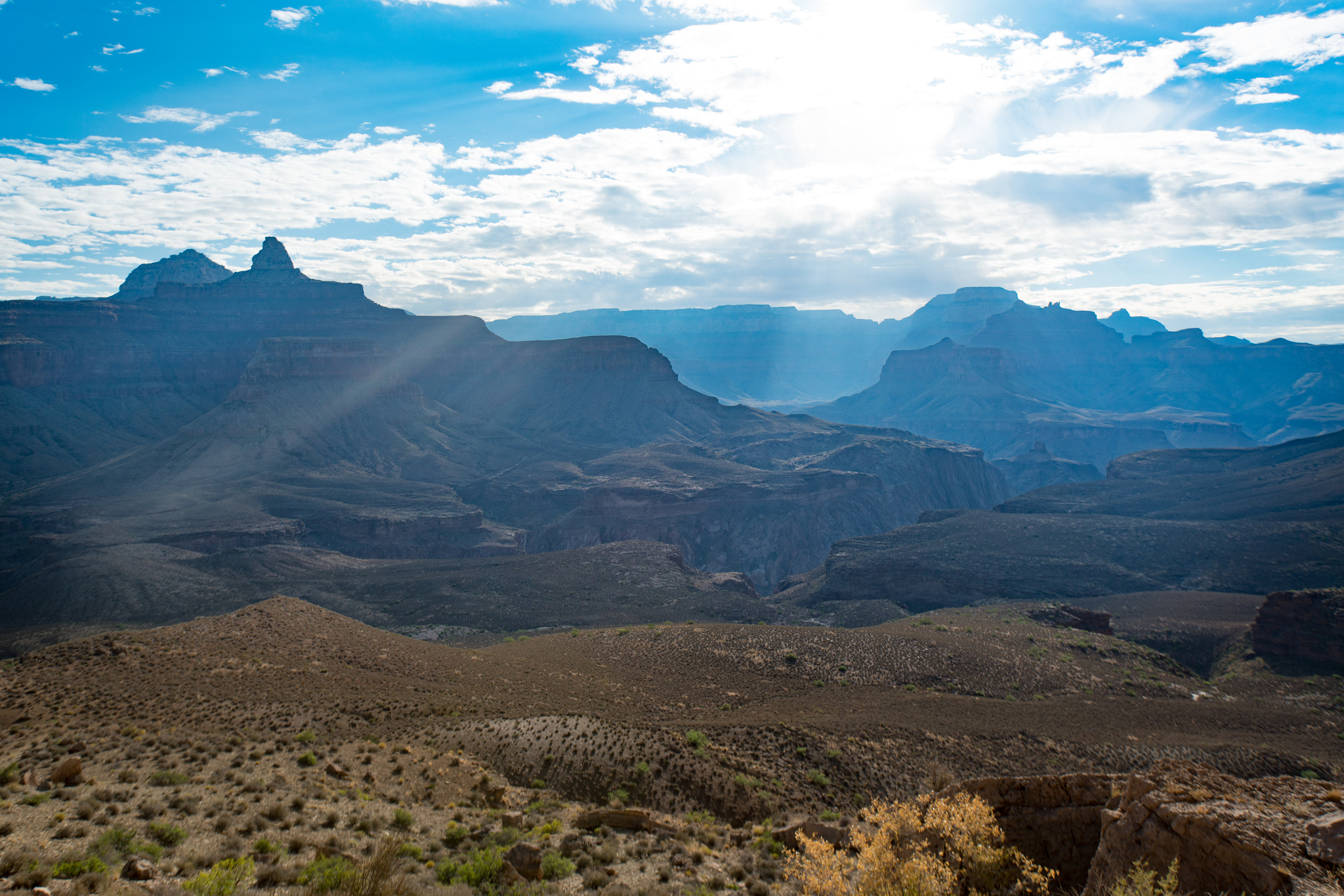 Sony a7R II + Tamron 18-270mm F3.5-6.3 Di II PZD sample photo. God rays on the south kaibab photography
